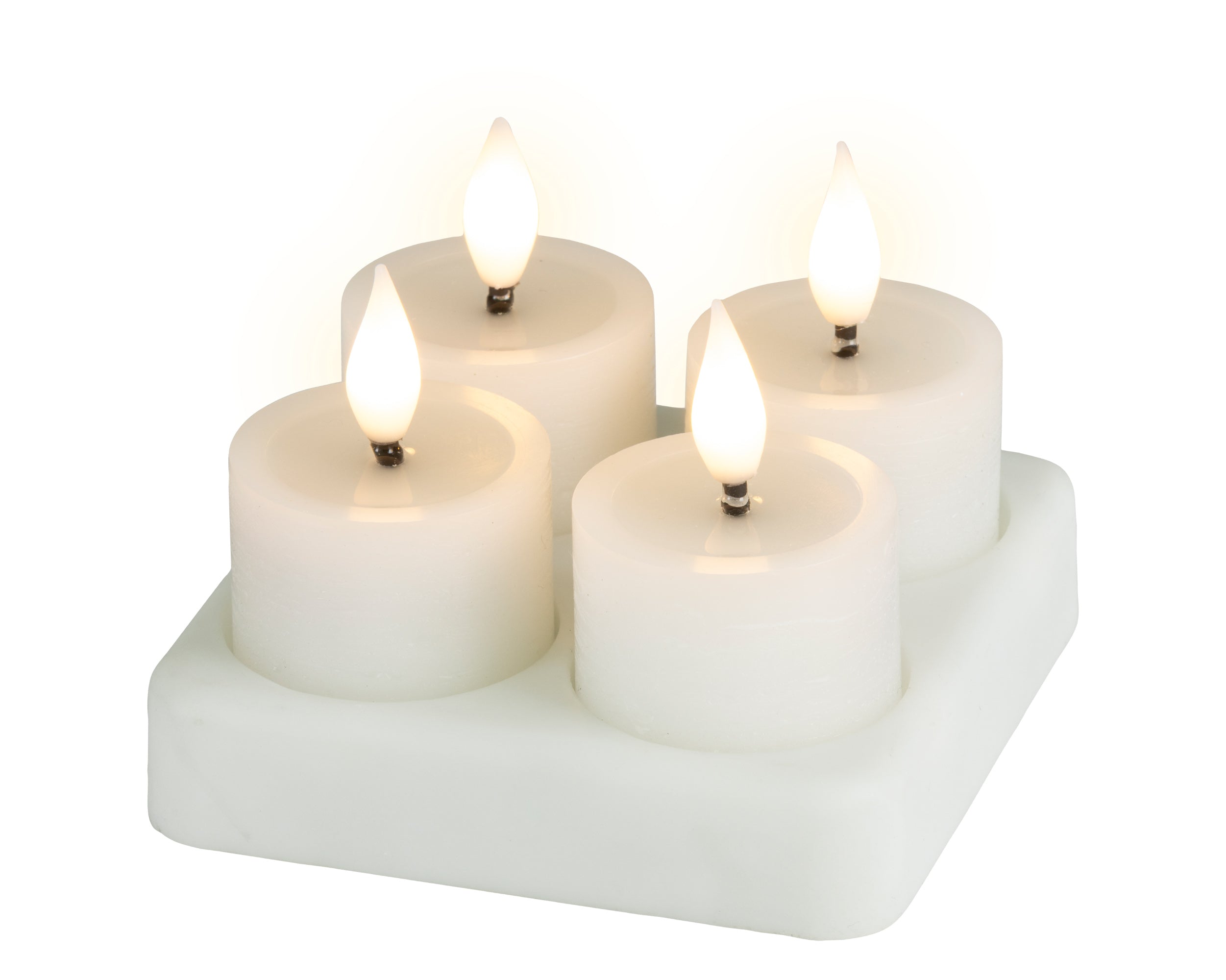 Set 4 Tealight Effetto Fiamma Ricaricabili 4x6 Cm