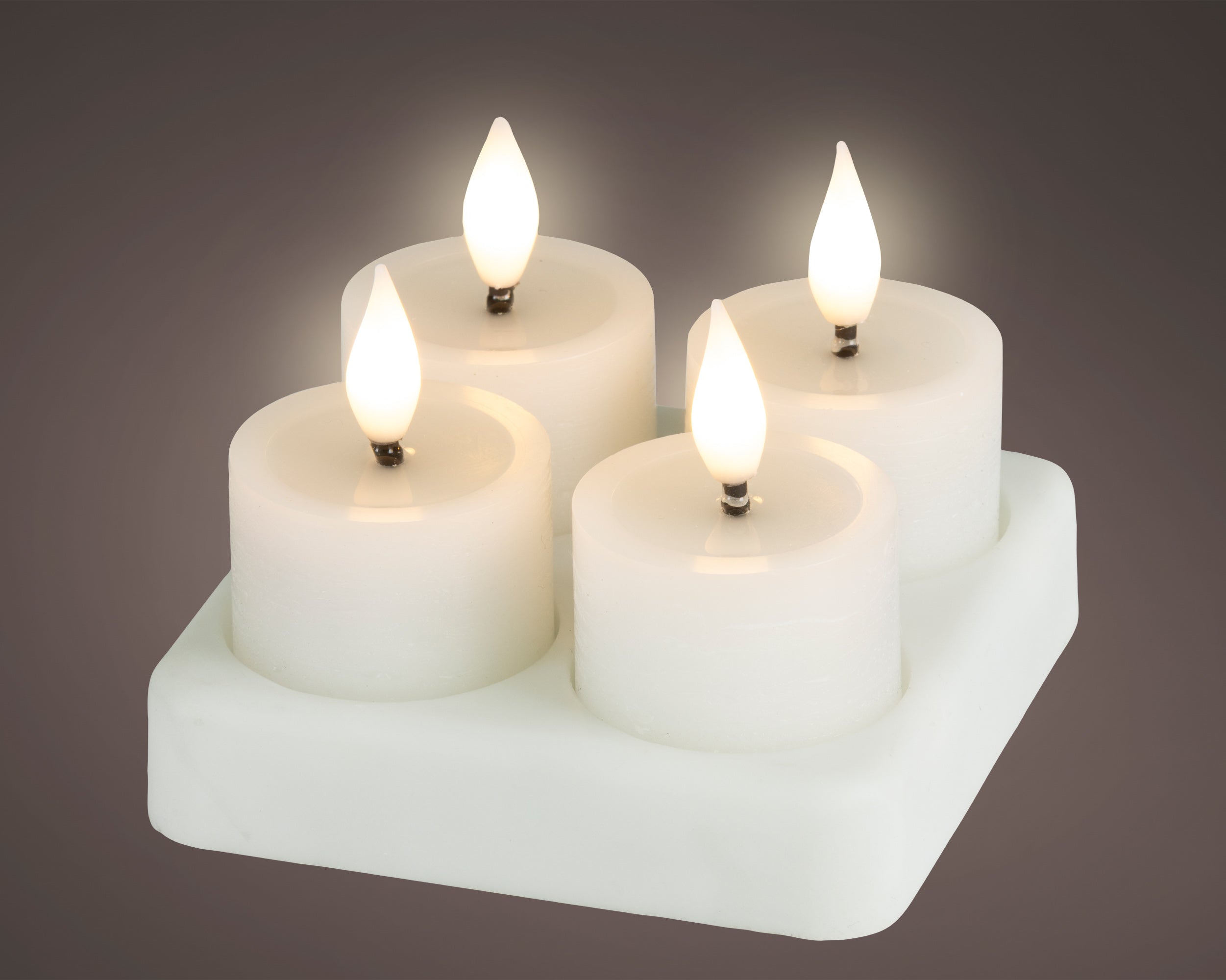 Set 4 Tealight Effetto Fiamma Ricaricabili 4x6 Cm