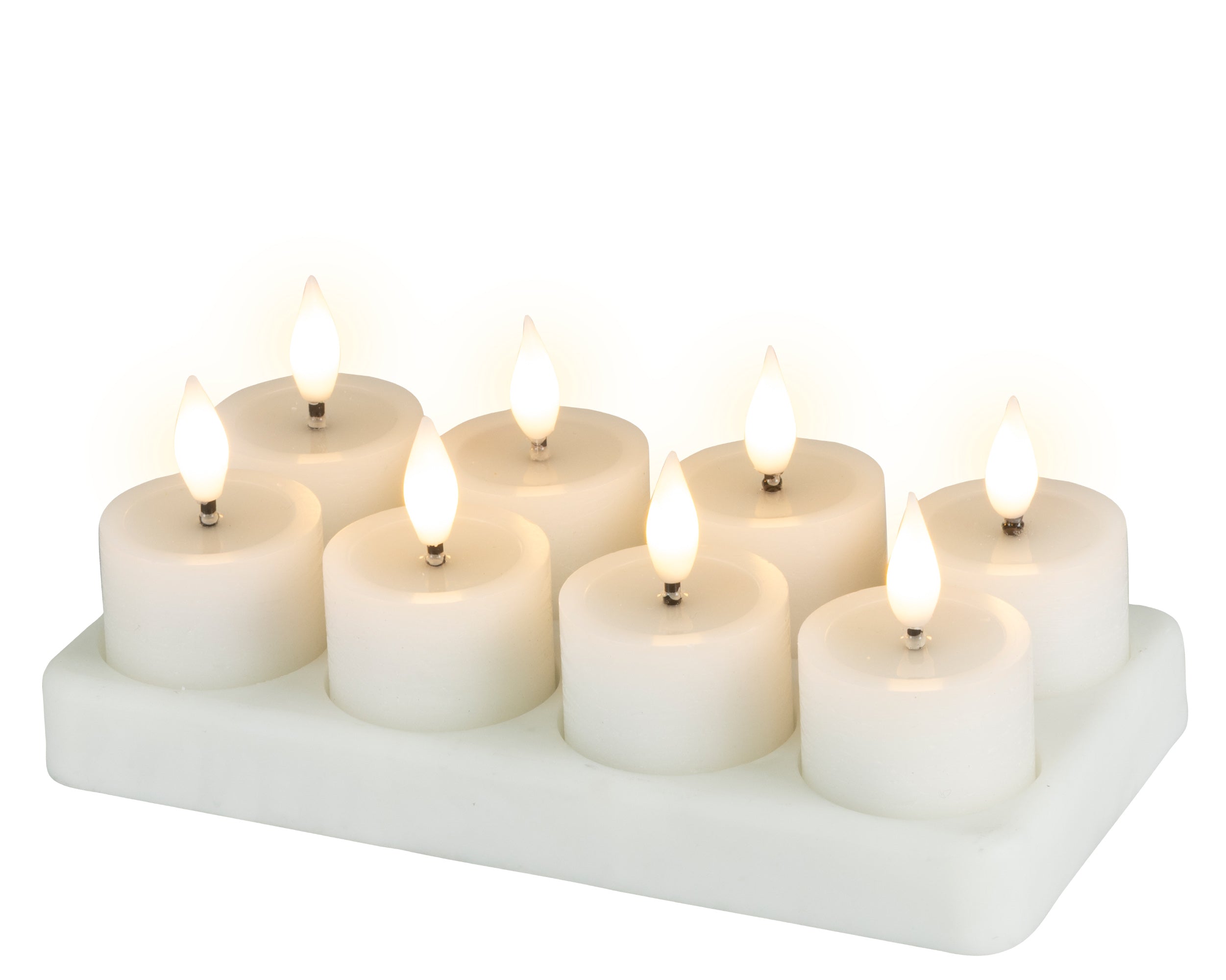 Set 8 Tealight Effetto Fiamma Ricaricabili 4x6 Cm