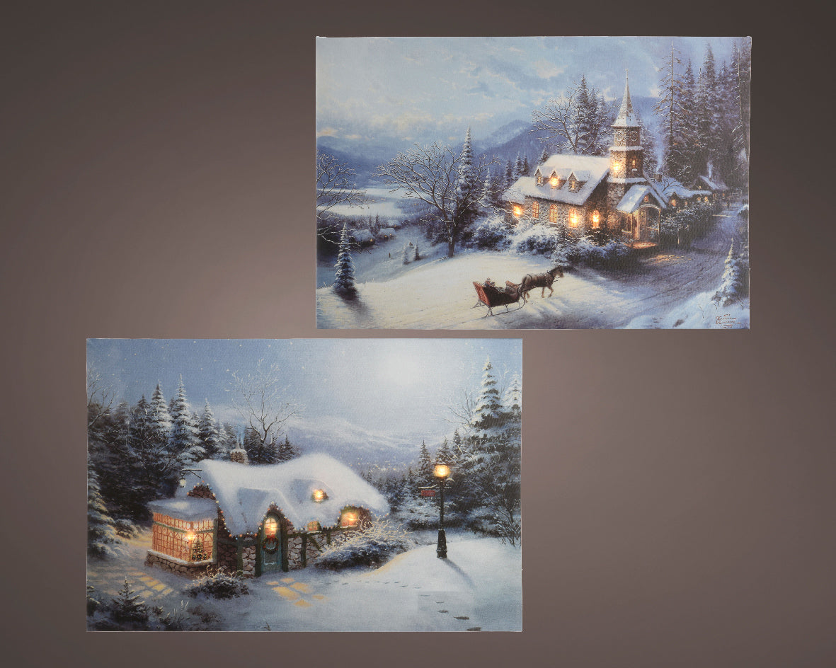 Quadro Luminoso Baita Innevata 28x38 Cm 1 Pezzo