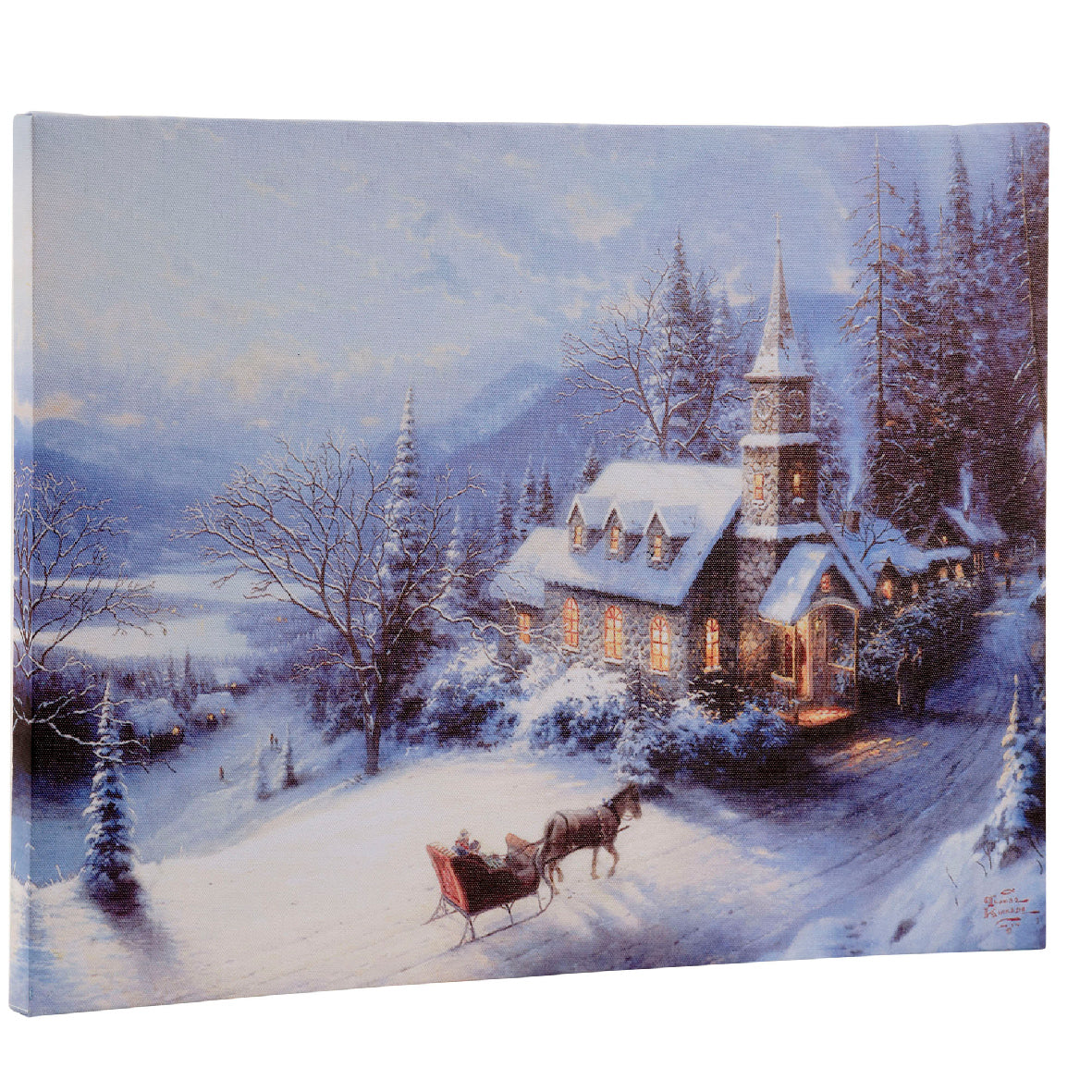 Quadro Luminoso Baita Innevata 28x38 Cm 1 Pezzo