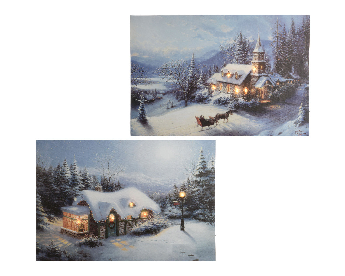 Quadro Luminoso Baita Innevata 28x38 Cm 1 Pezzo