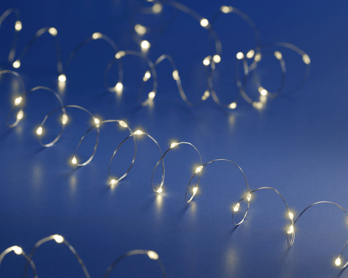 Filo Silver 100 Micro Led Luce Calda 495 Cm