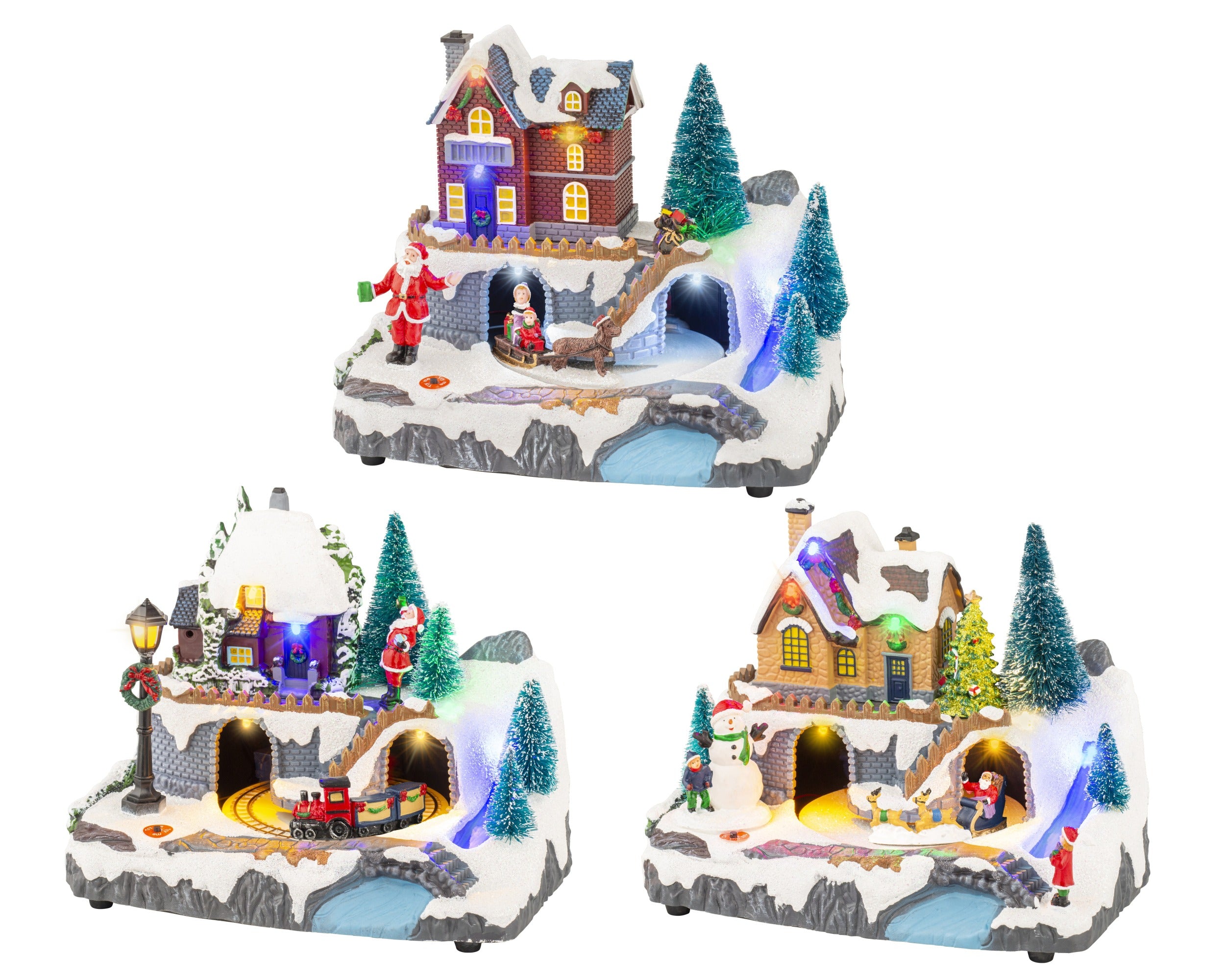 Villaggio Natalizio Con Movimento Multi 13x20x17 Cm