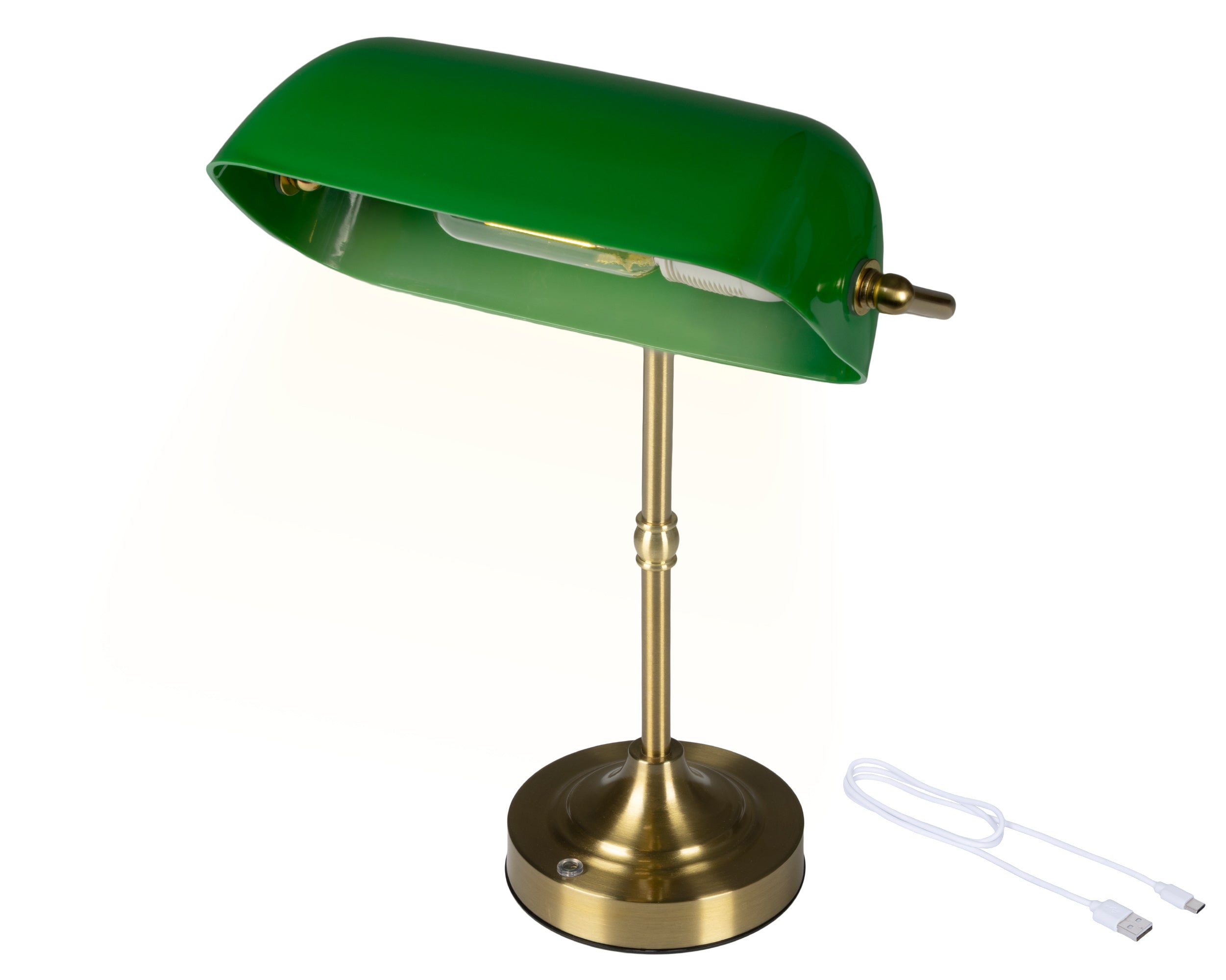Lampada Lettura Banchiere Retro Verde 16x26x37 Cm