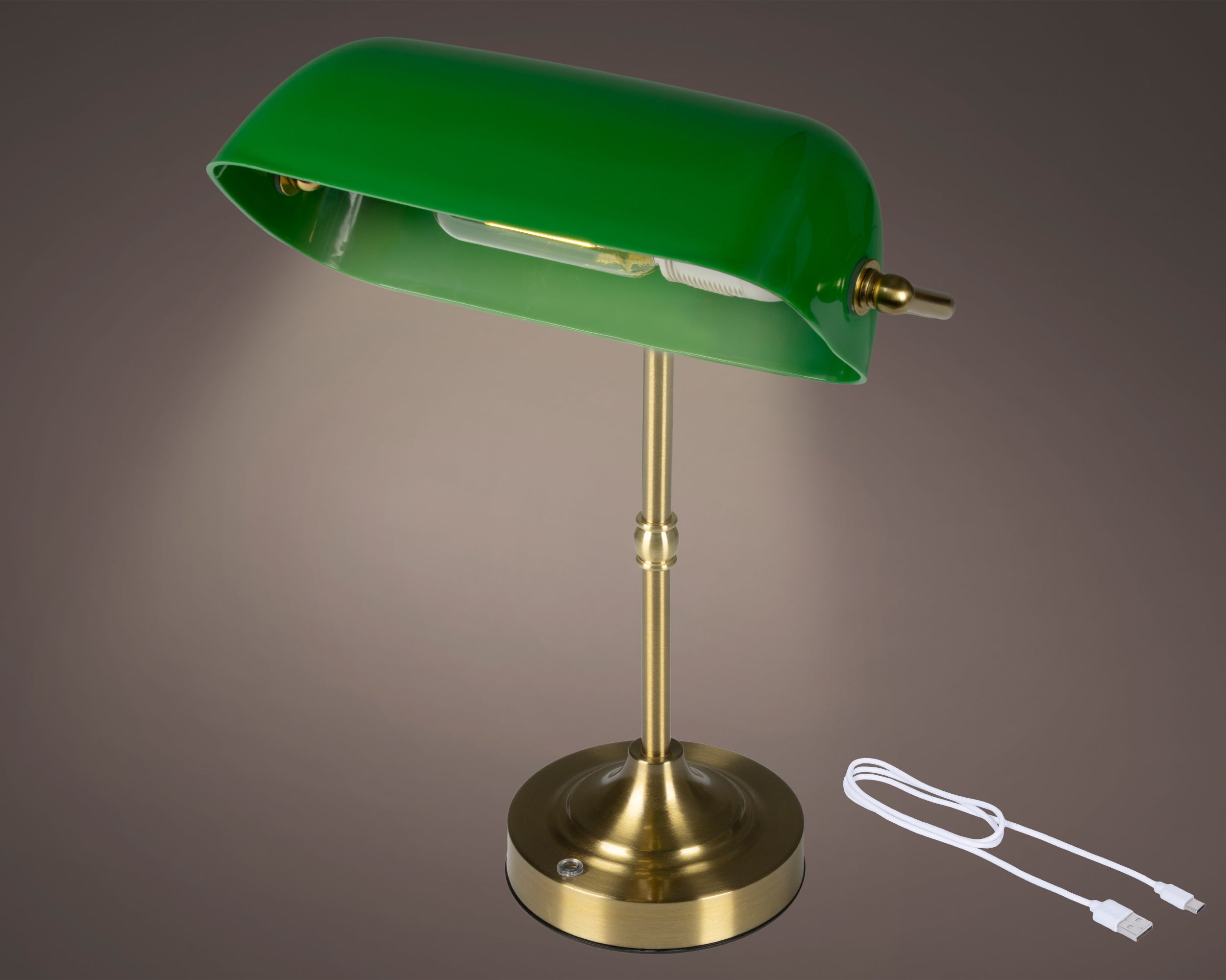 Lampada Lettura Banchiere Retro Verde 16x26x37 Cm