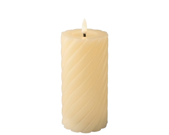 Candela Natalizia Led Cream Warm White 7,5x17,3 Cm