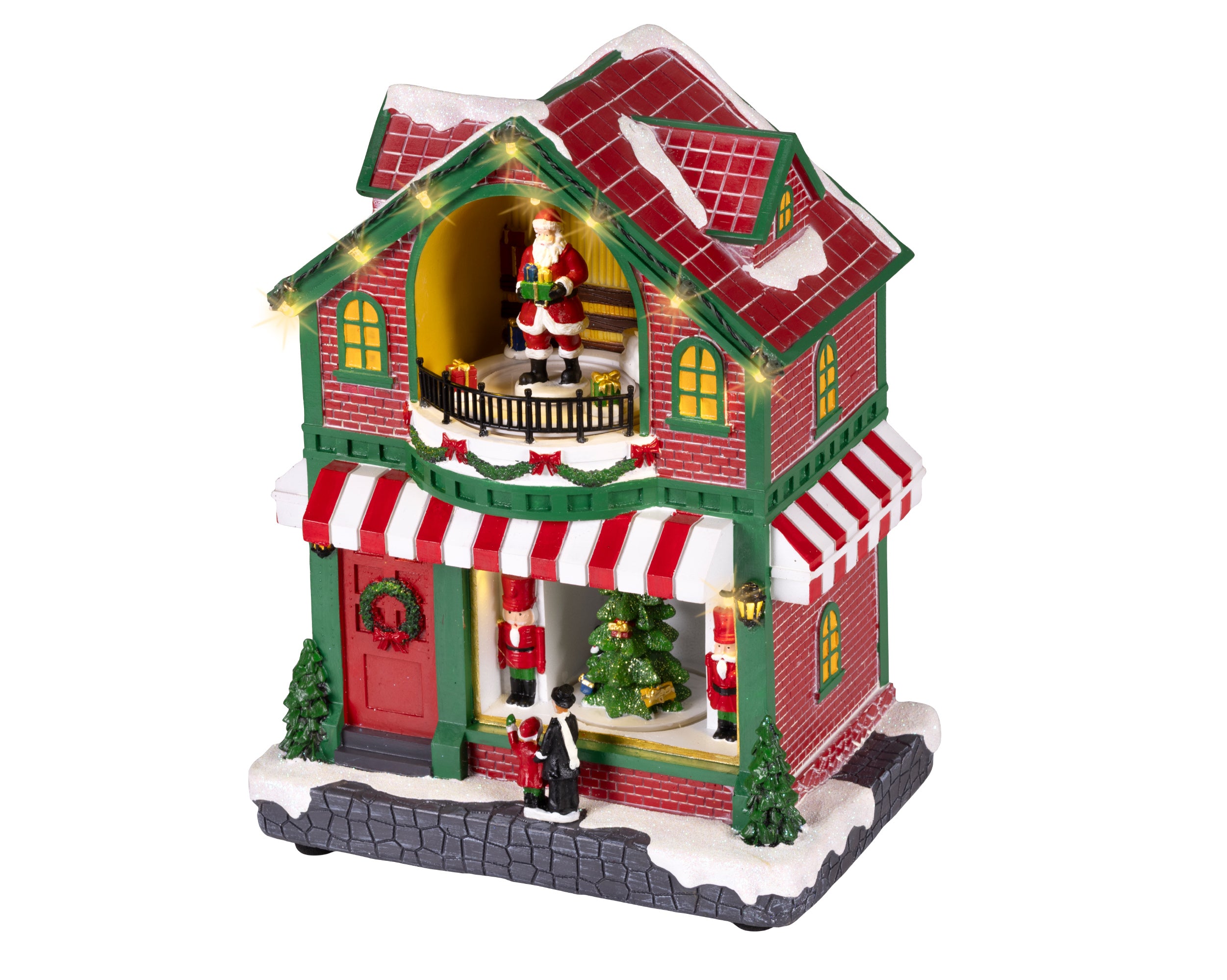 Casetta Con Babbo Rossa 15x22x27 Cm
