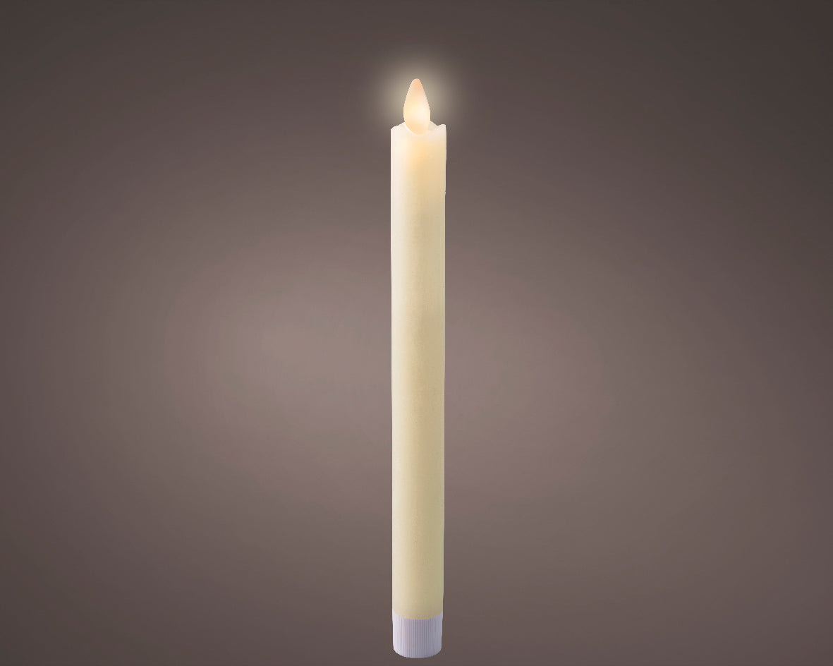 Set 2 Candela Crema Led Warm White D 2x24 Cm