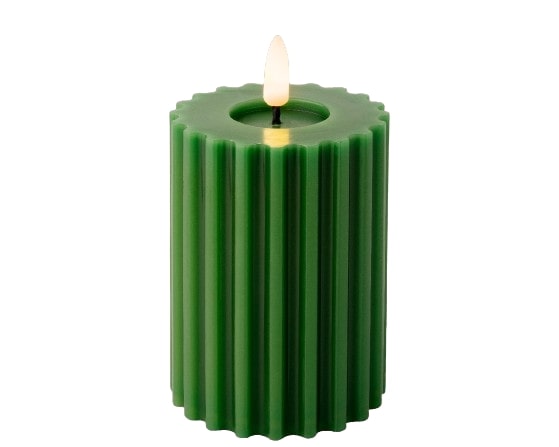 Candela Natalizia Led Pine Green Warm White 7,5x12,3 Cm