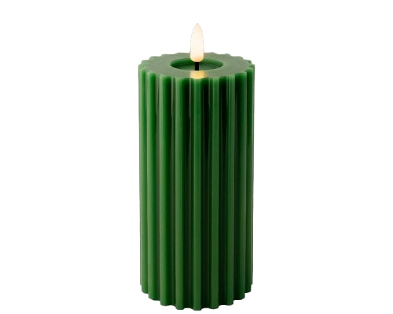 Candela Natalizia Led Pine Green Warm White 7,5x17,3 Cm