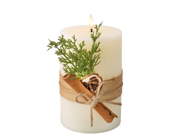 Candela Led Con Decoro Cream Warm White 10x18 Cm