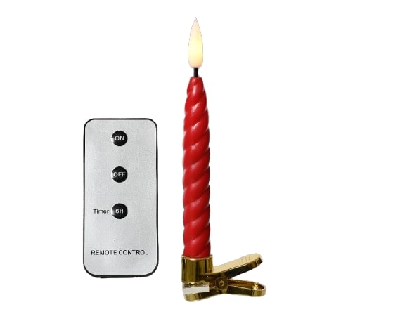 Box 10 Candele Led Clip Red Warm White