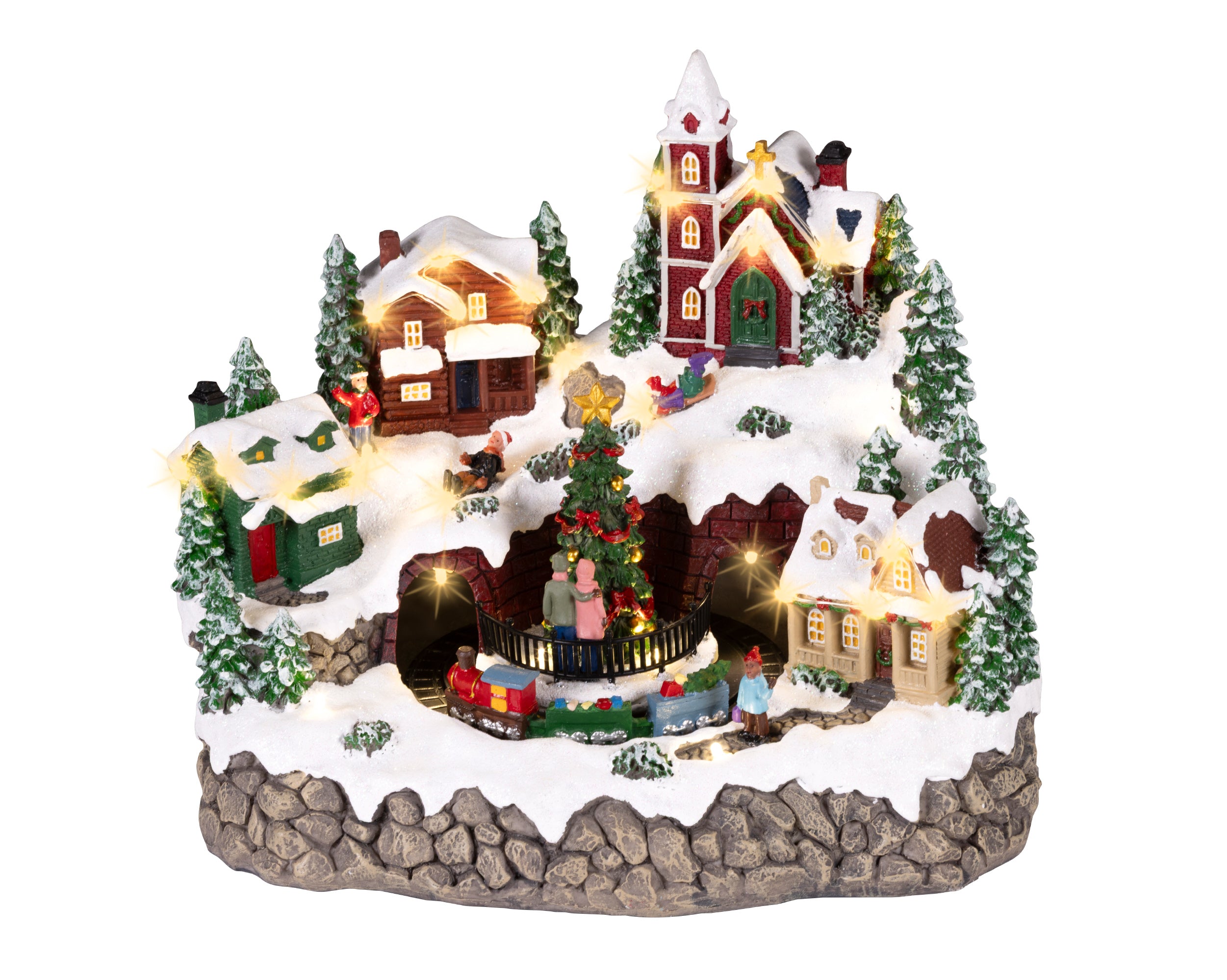 Scenario Con Treno Movimento 20x27x23 Cm
