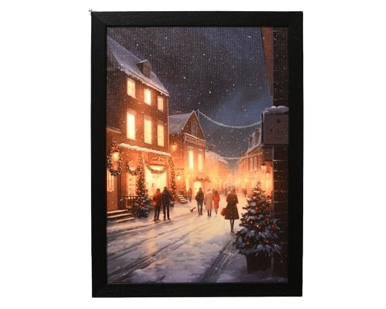 Quadro Luminoso Passeggiata In Citta Warm White 28x38 Cm