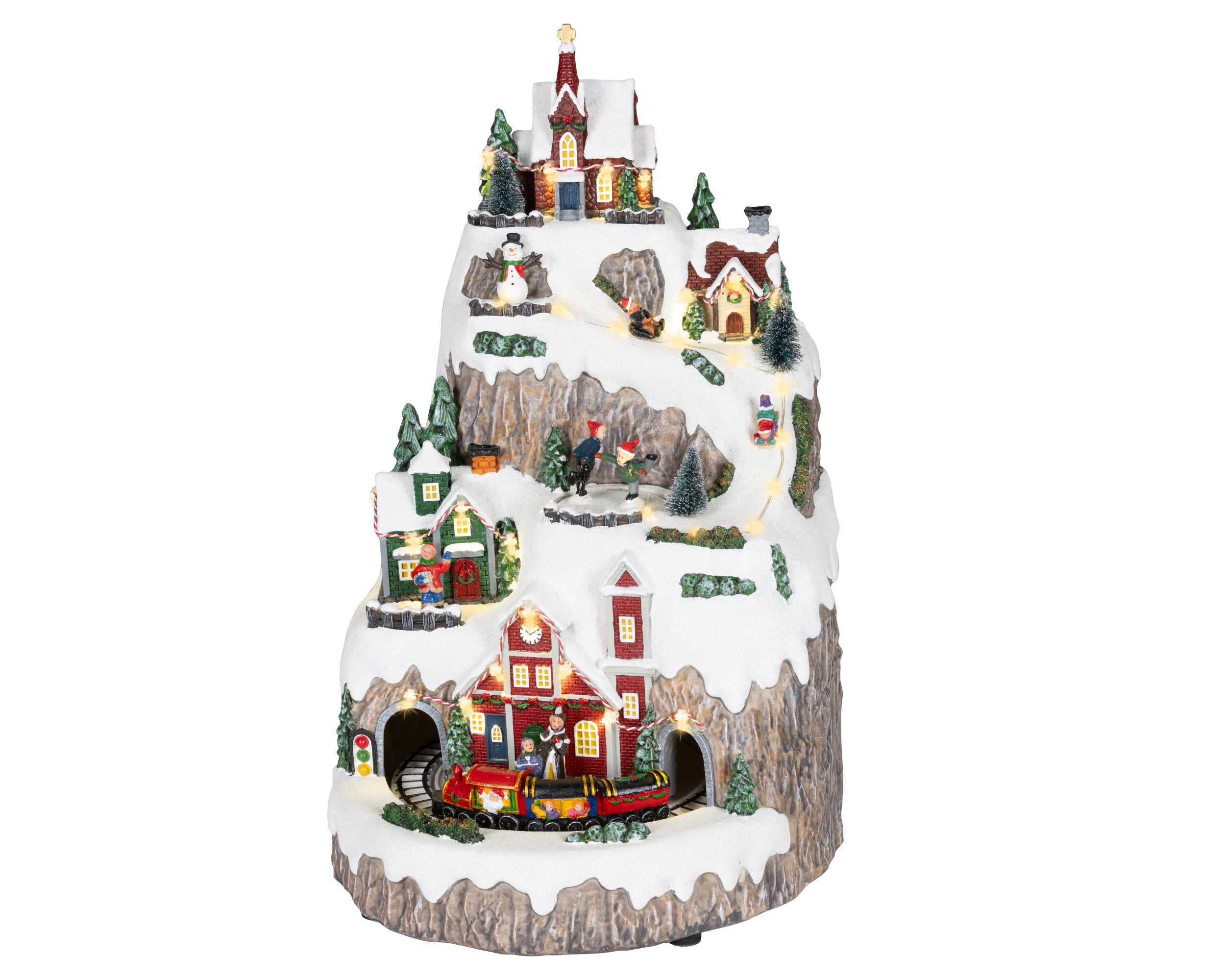 Villaggio Innevato Con Movimenti 29x26x41 Cm