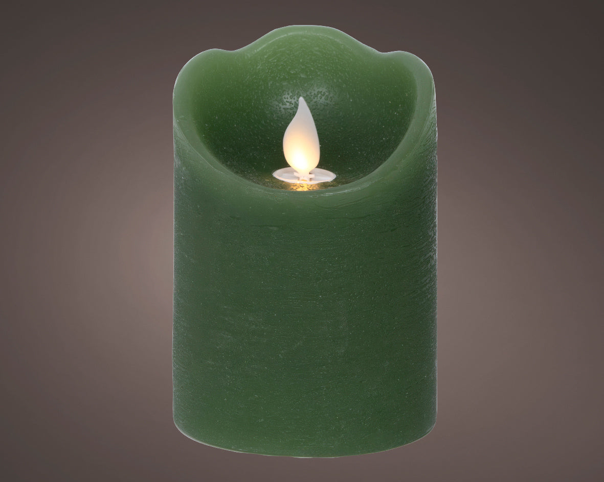 Candela Verde 7,5x10 Cm Fiamma Led Movimento