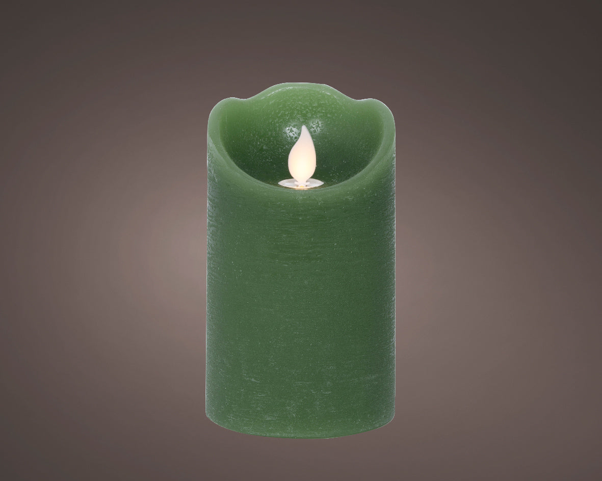 Candela Verde 7,5x12,5 Cm Fiamma Led Movimento