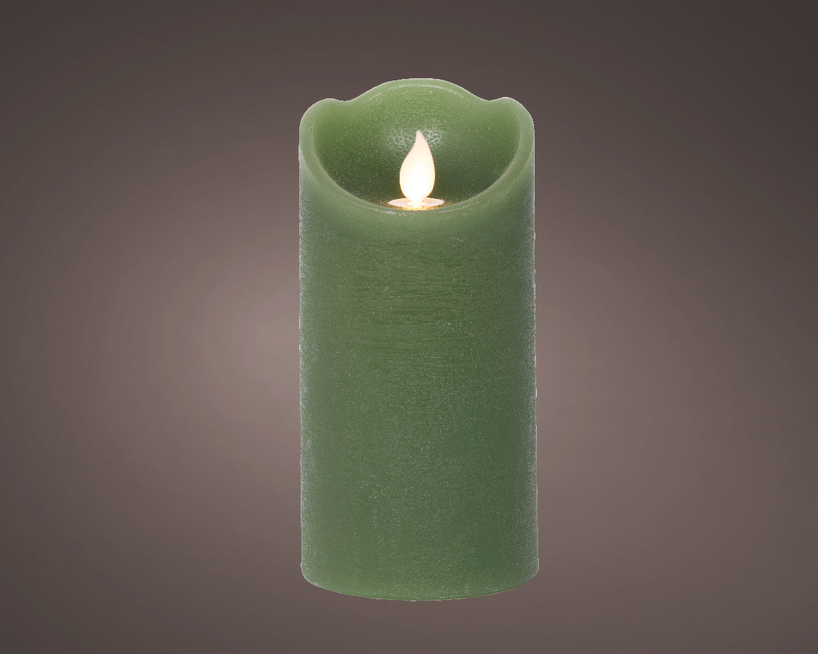 Candela Verde 7,5x15 Cm Fiamma Led Movimento