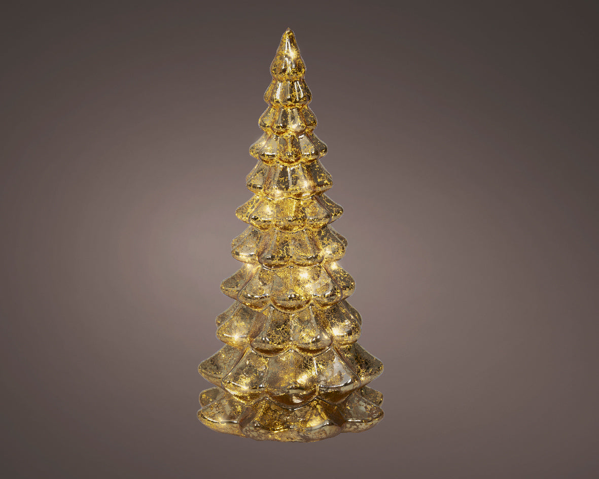 Albero Vetro Oro D 10x21 Cm Led Warm White