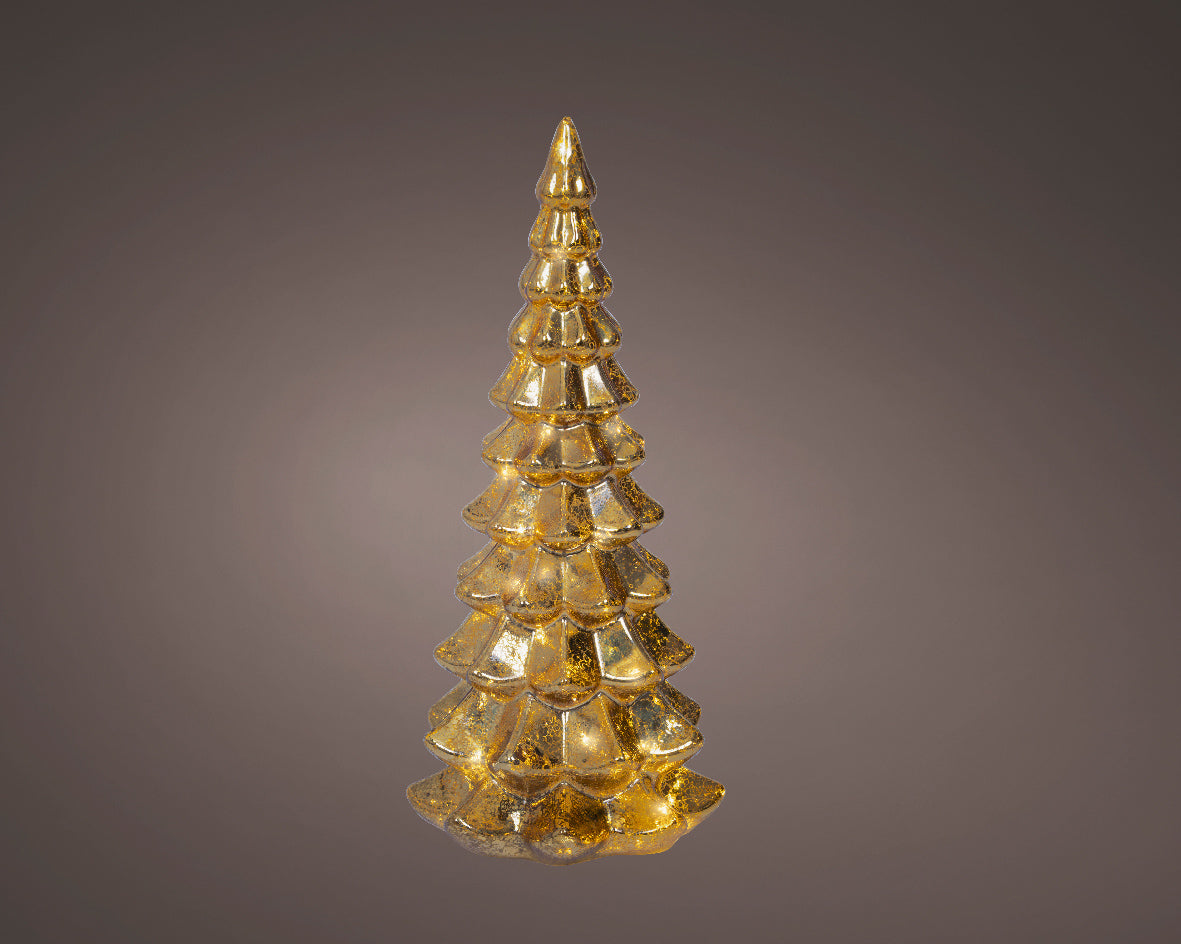 Albero Vetro Oro D 15x32 Cm Led Warm White