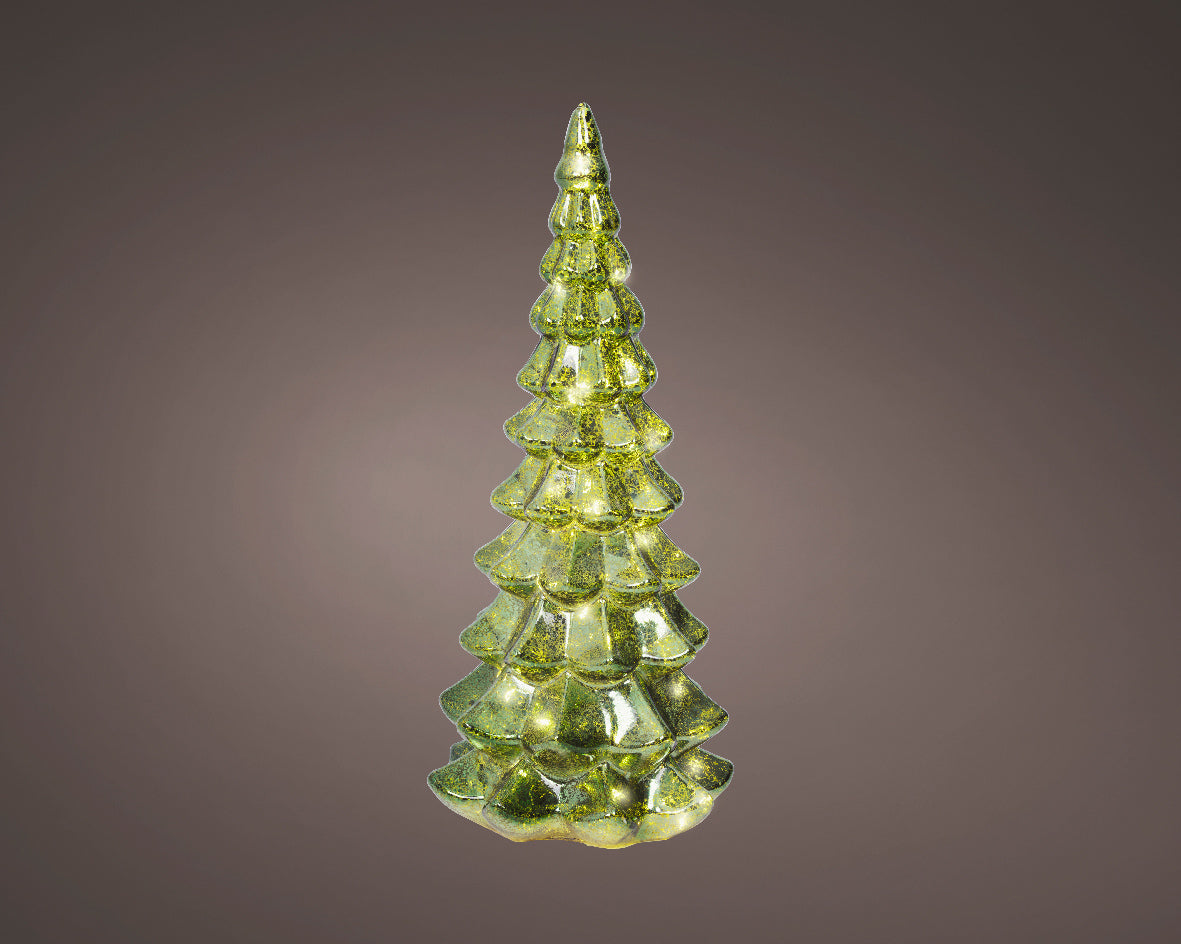 Albero Vetro Verde D 15x32 Cm Led Warm White