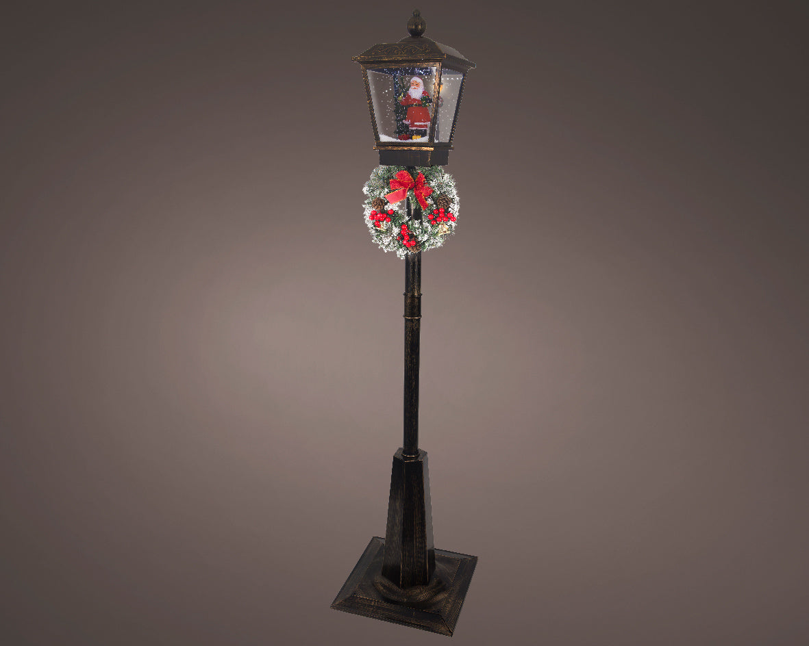 Lanterna Effetto Anticato 40x40x180 Cm Babbo Natale