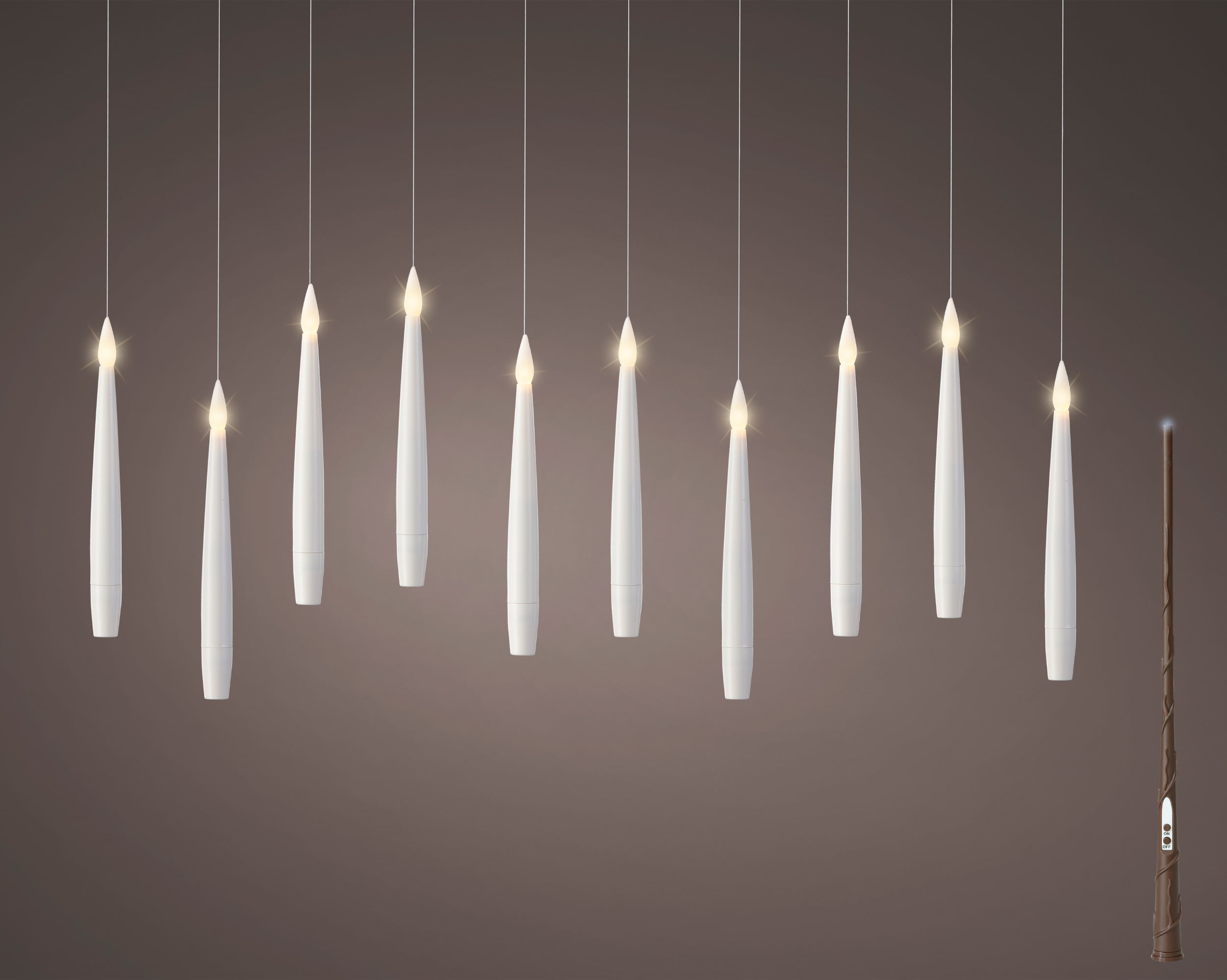 Set 10 Candele Da Appendere Bianche D 1,5 X 15 Cm