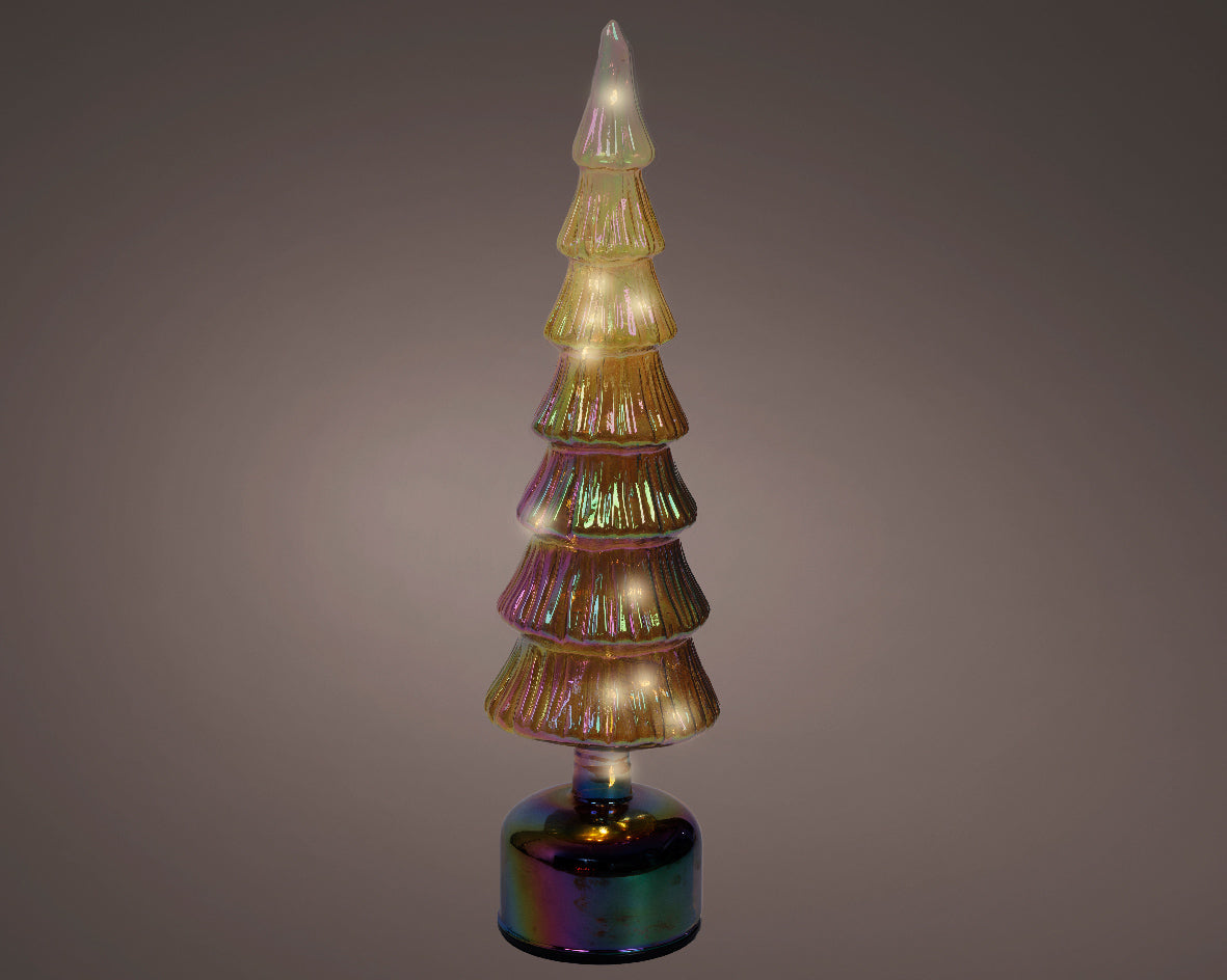 Albero Vetro Marrone Led Flash D 11x39 Cm