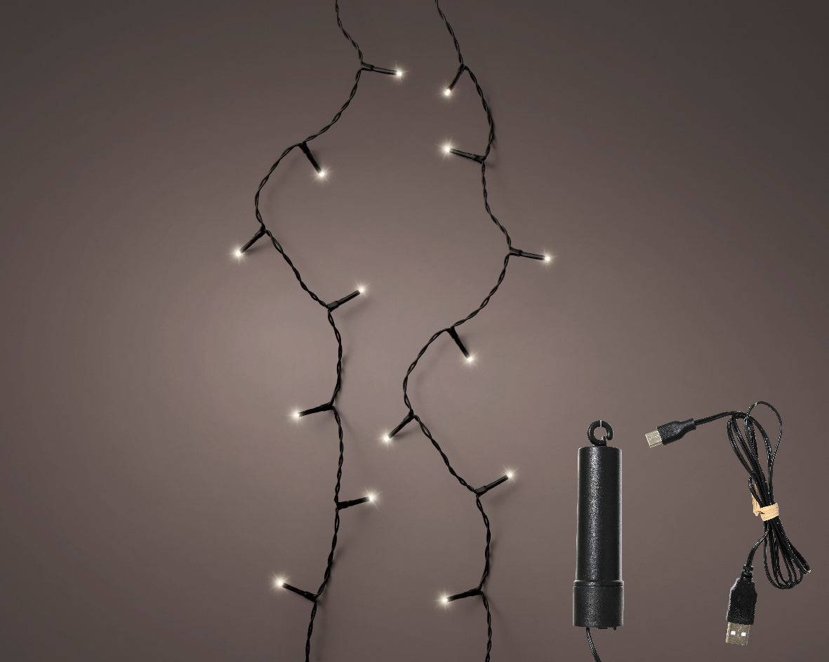 Luci Ricaricabili 100 Led Luce Calda 7,5 M