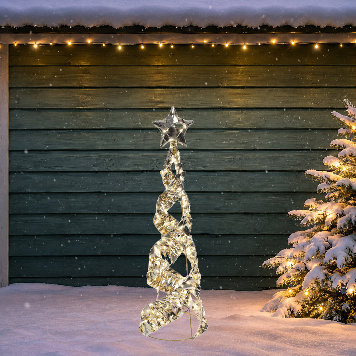 Albero Oro 500 Micro Led D 16x60 Cm Luce Calda