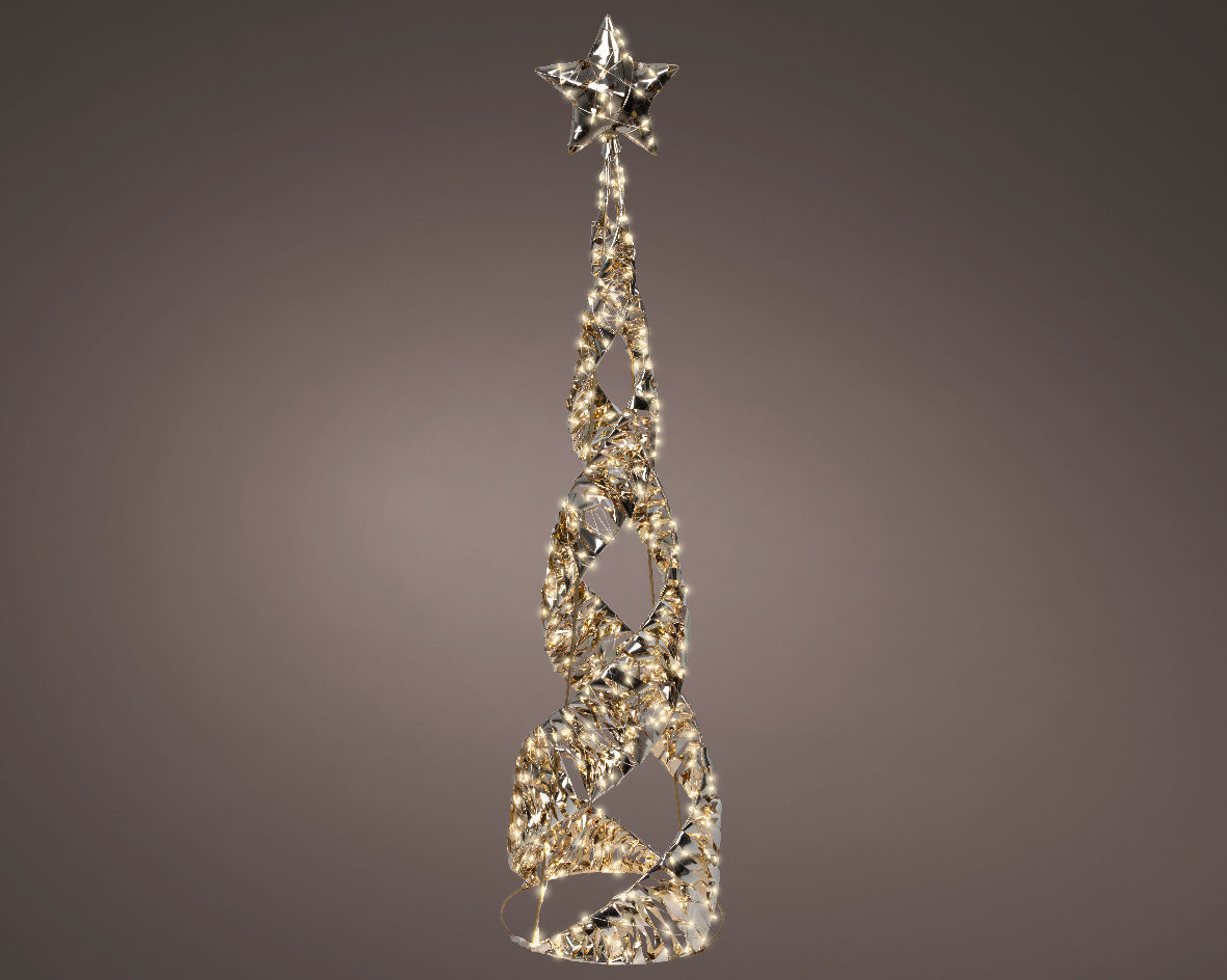 Albero Oro 600 Micro Led D 25x100 Cm Luce Calda
