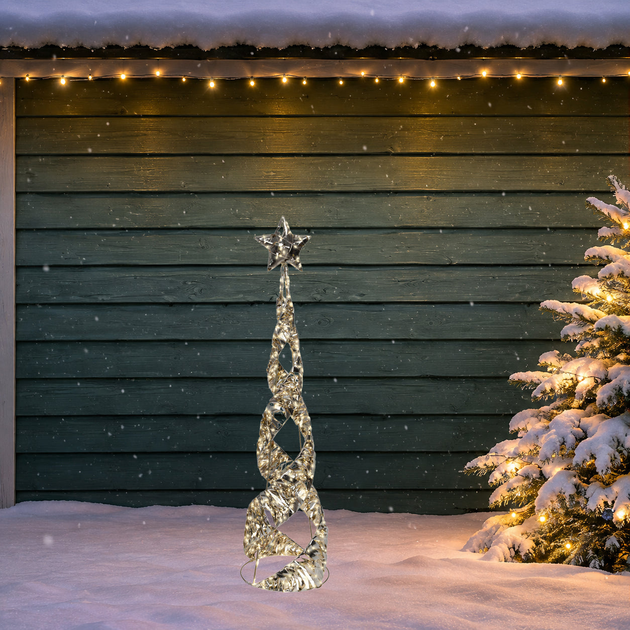 Albero Oro 600 Micro led D 25x100 Cm Luce Calda