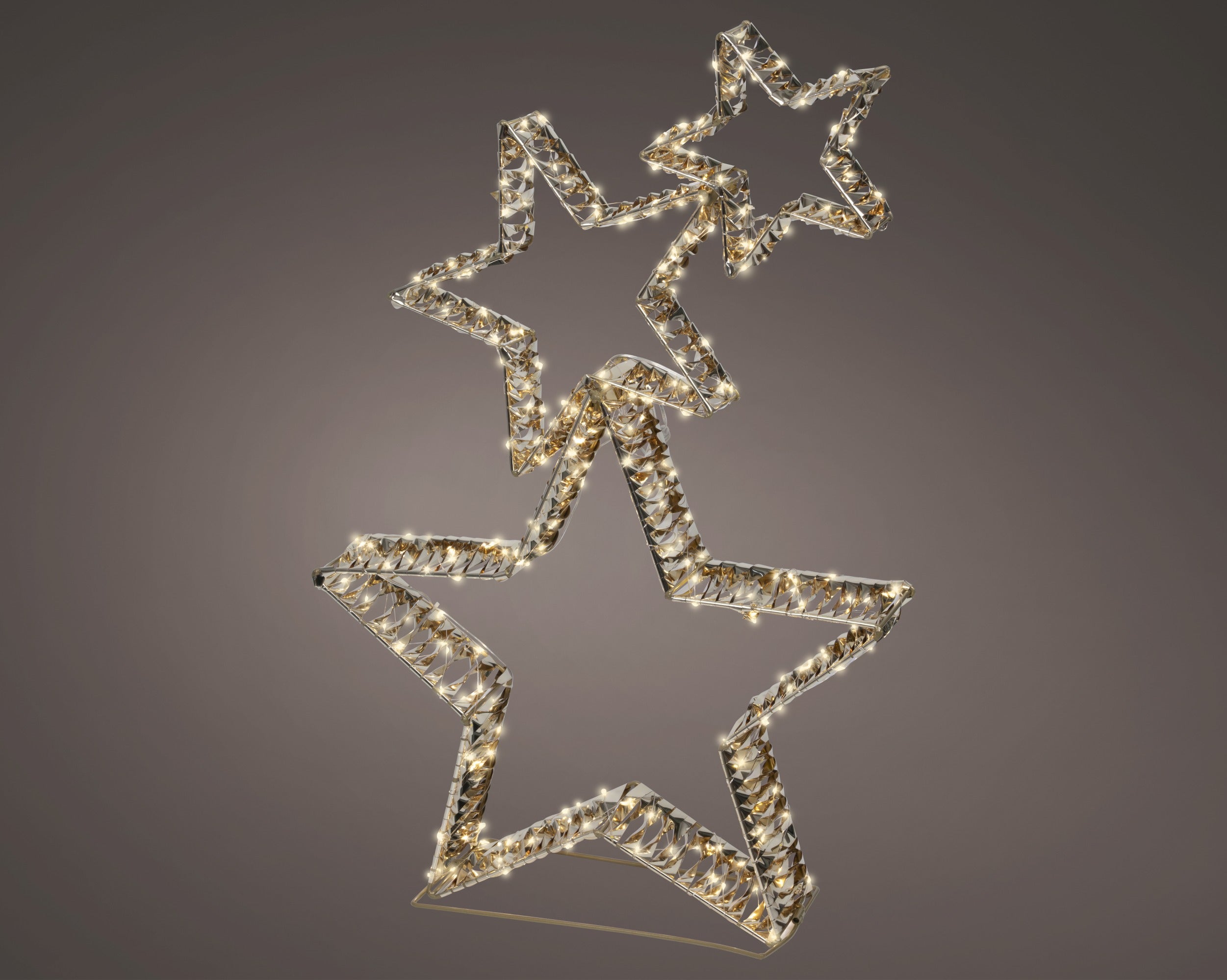 Set 3 Stelle Con Supporto Oro 10x51x80 Cm 350 Led