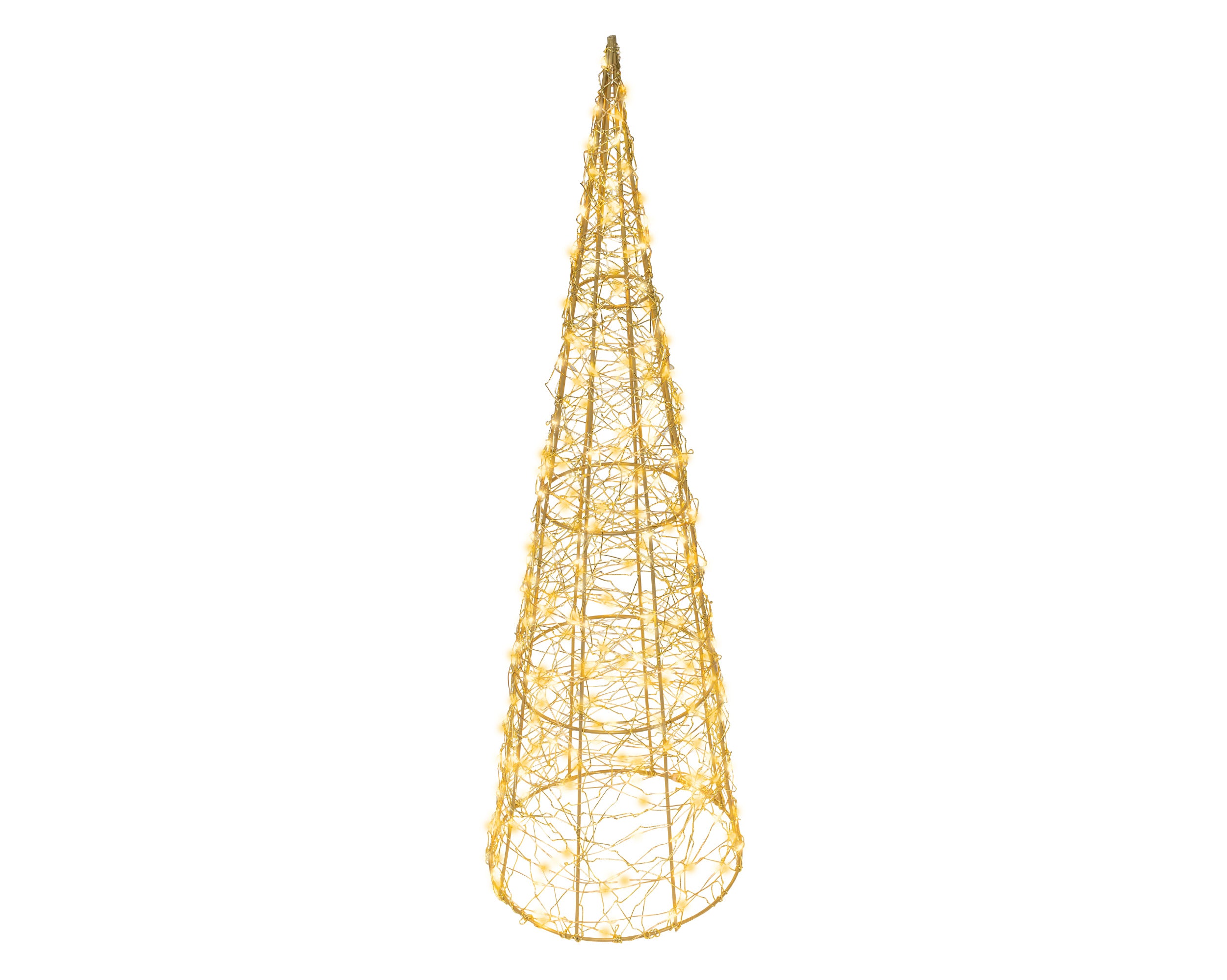 Cono Metallo Oro Micro Led Luce Calda D 18x60 Cm