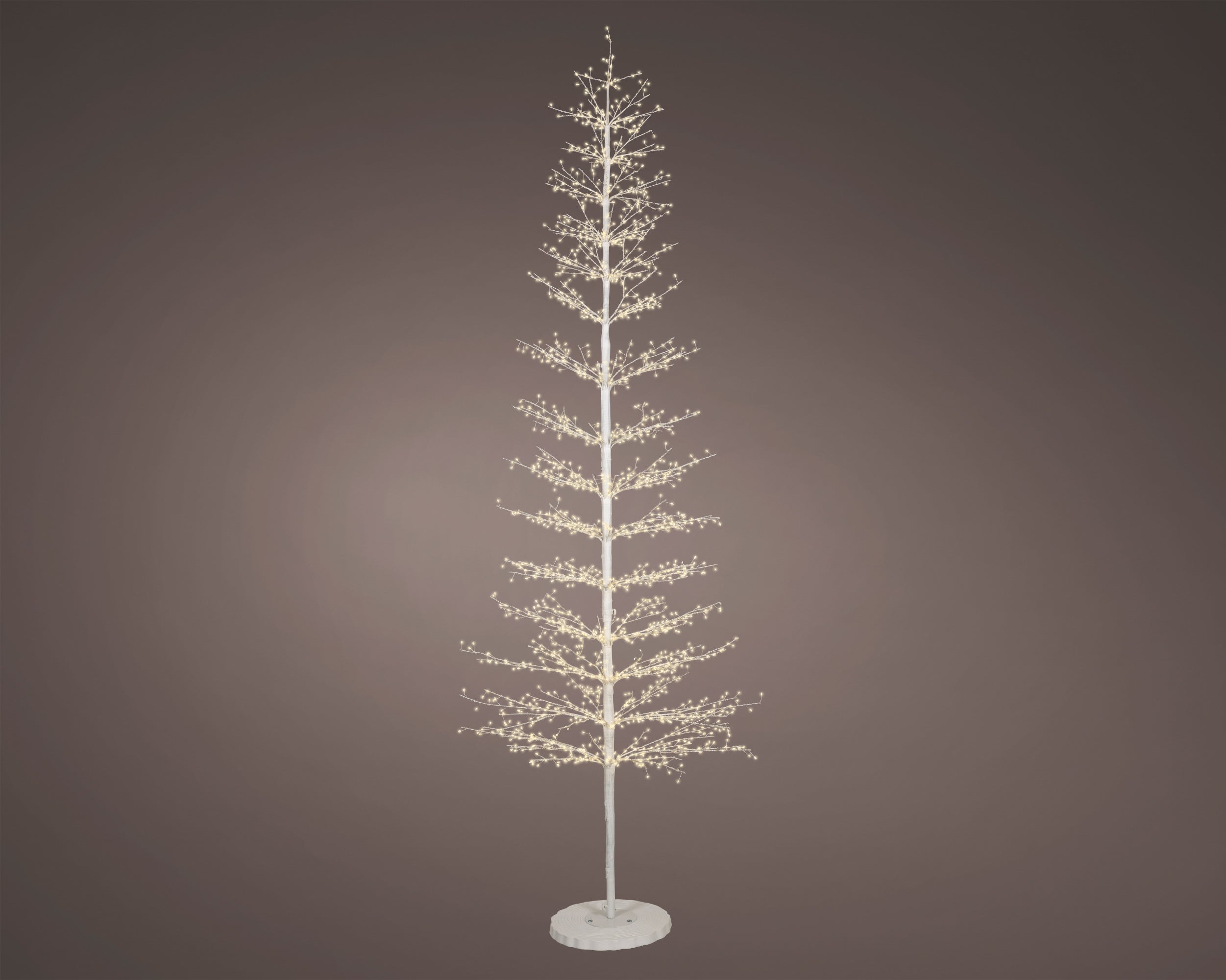 Albero 2048 Led Caldi Stelo Bianco D 90x270 Cm