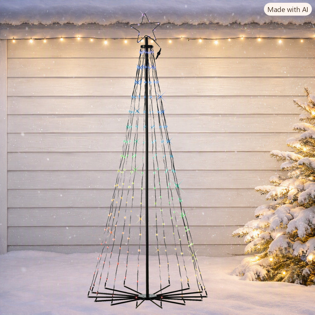 Albero Di Metallo 355 Led Multicolor 100x240 Cm