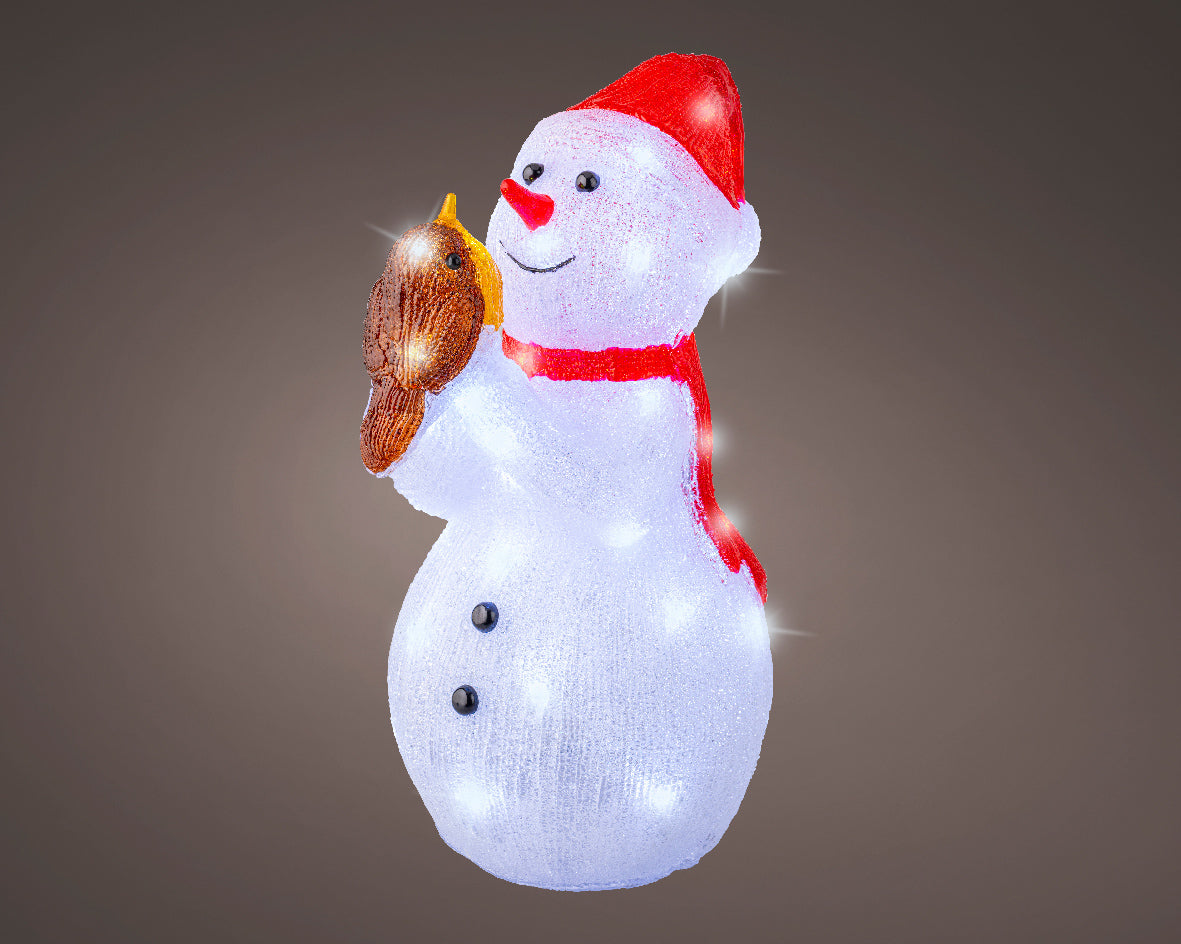 Pupazzo Neve 20x29x37 Cm Luce Fredda