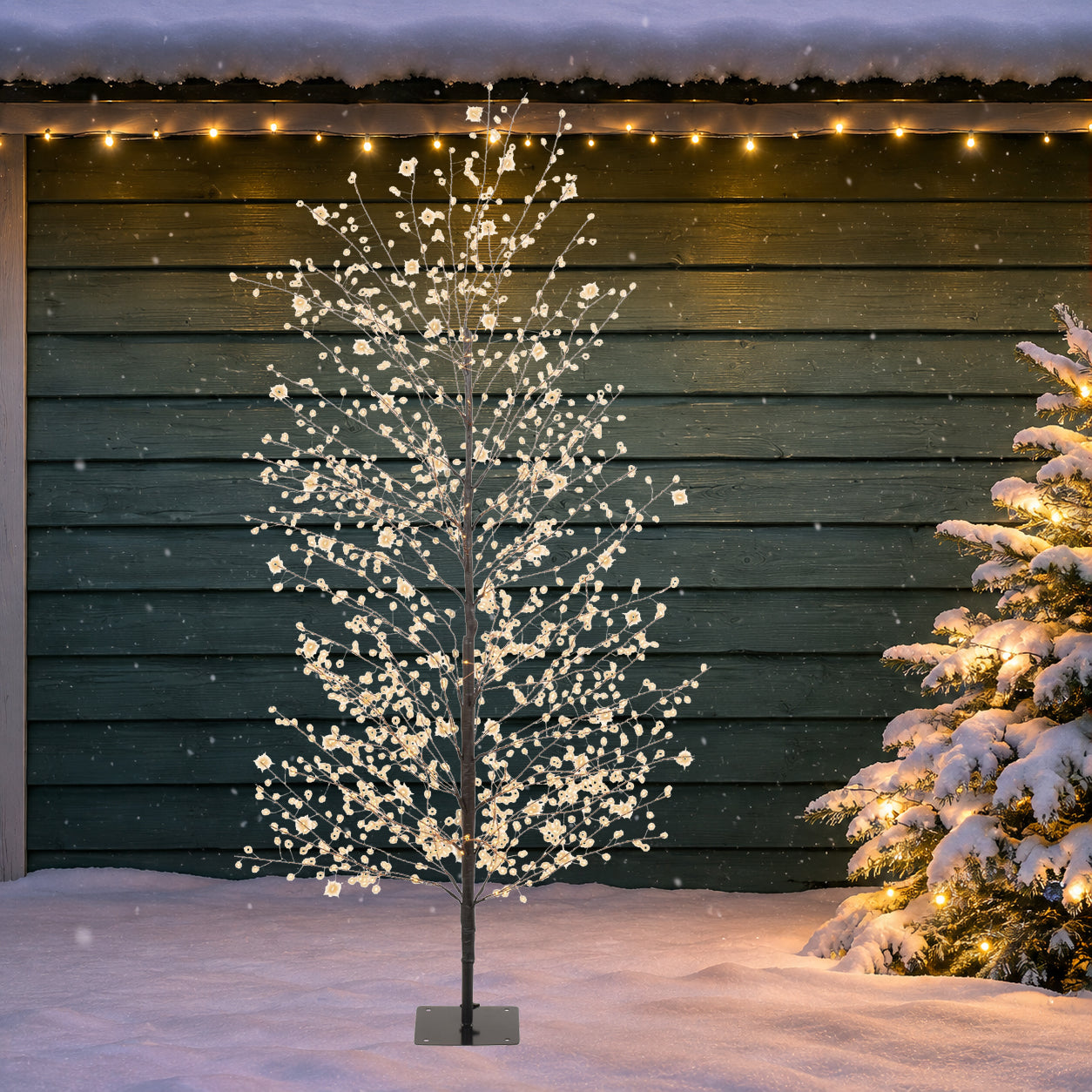 Albero 1350 Micro Led Caldi Nero D 60x150 Cm