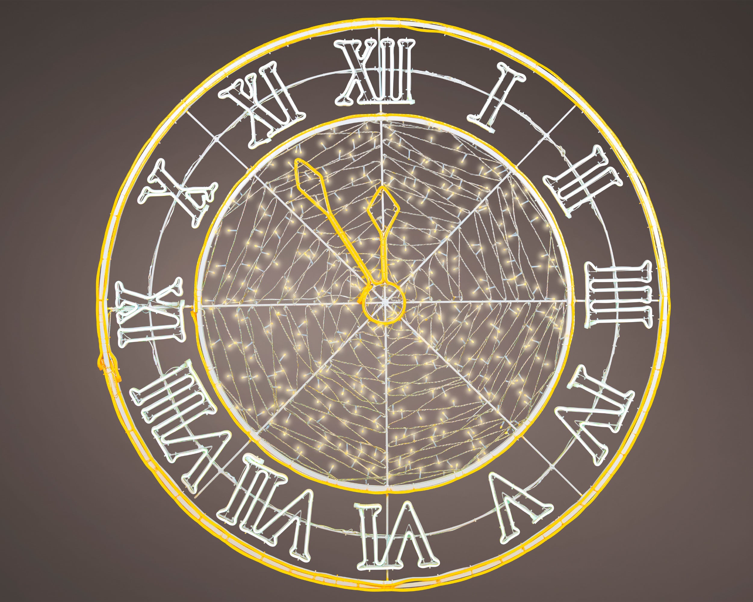 Orologio Metallo Luci Calde D 150 Cm