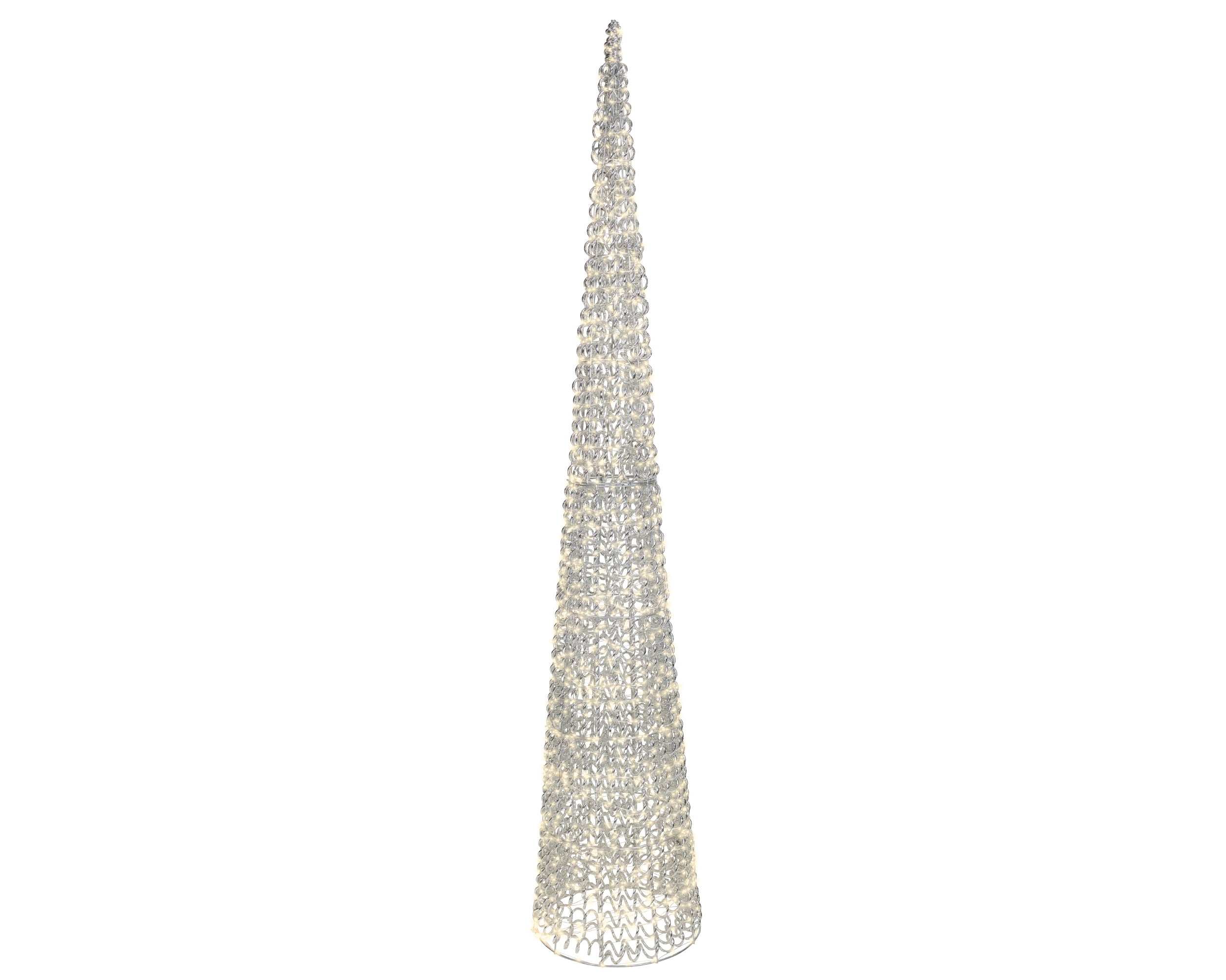 Cono Luminoso Silver 1800 Micro Led Luce Calda D 34 X 180 Cm