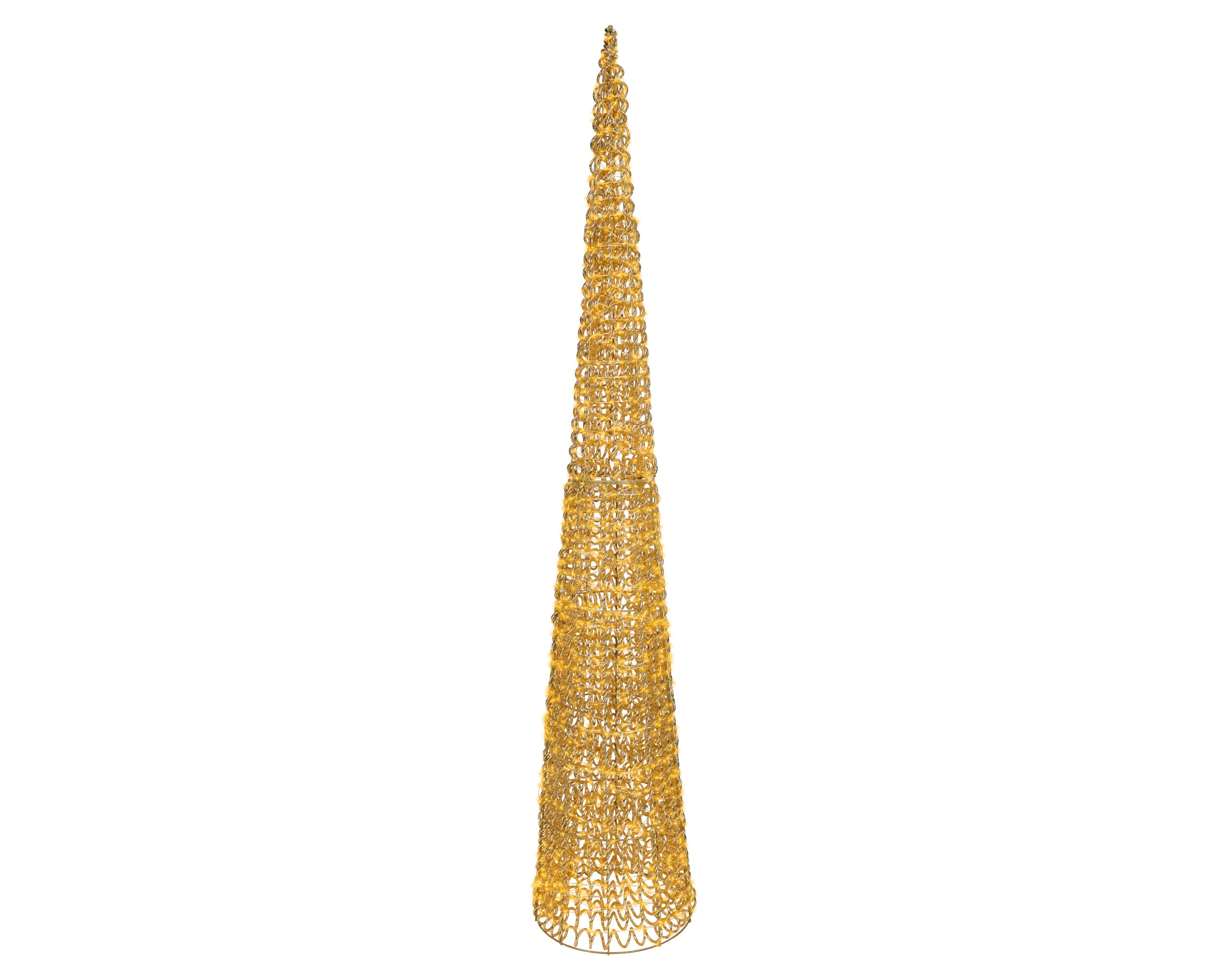 Cono Luminoso Filo Oro 1800 Micro Led Luce Calda D 34x180 Cm