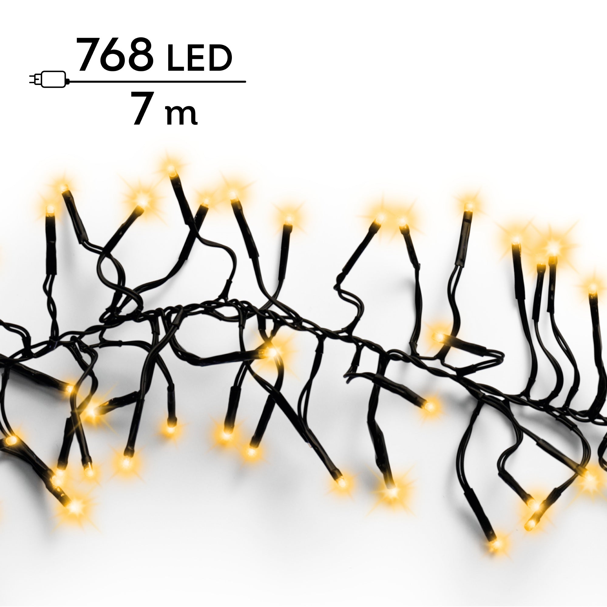 Luci Natale Cluster 768 Led Luce Calda Classica