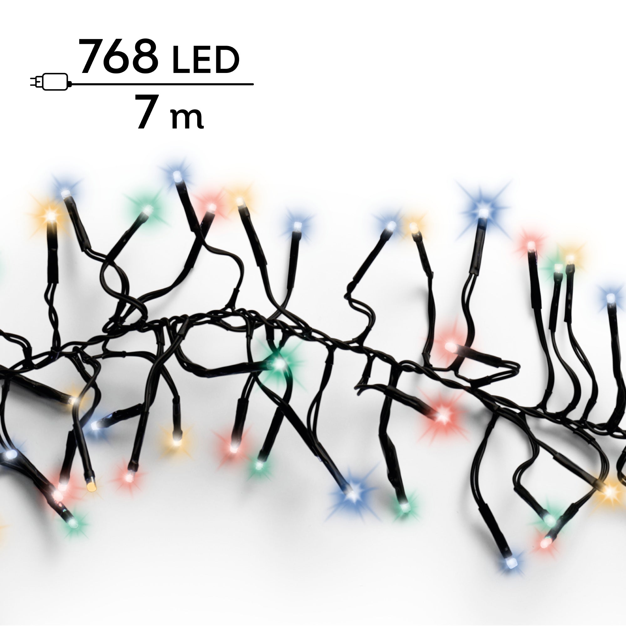 Luci Natale Cluster 768 Led Multicolor