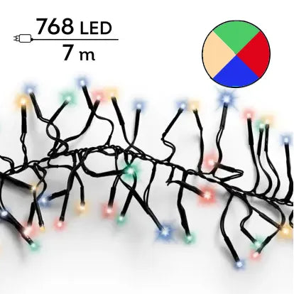 Luci Natale Cluster 768 Led Multicolor