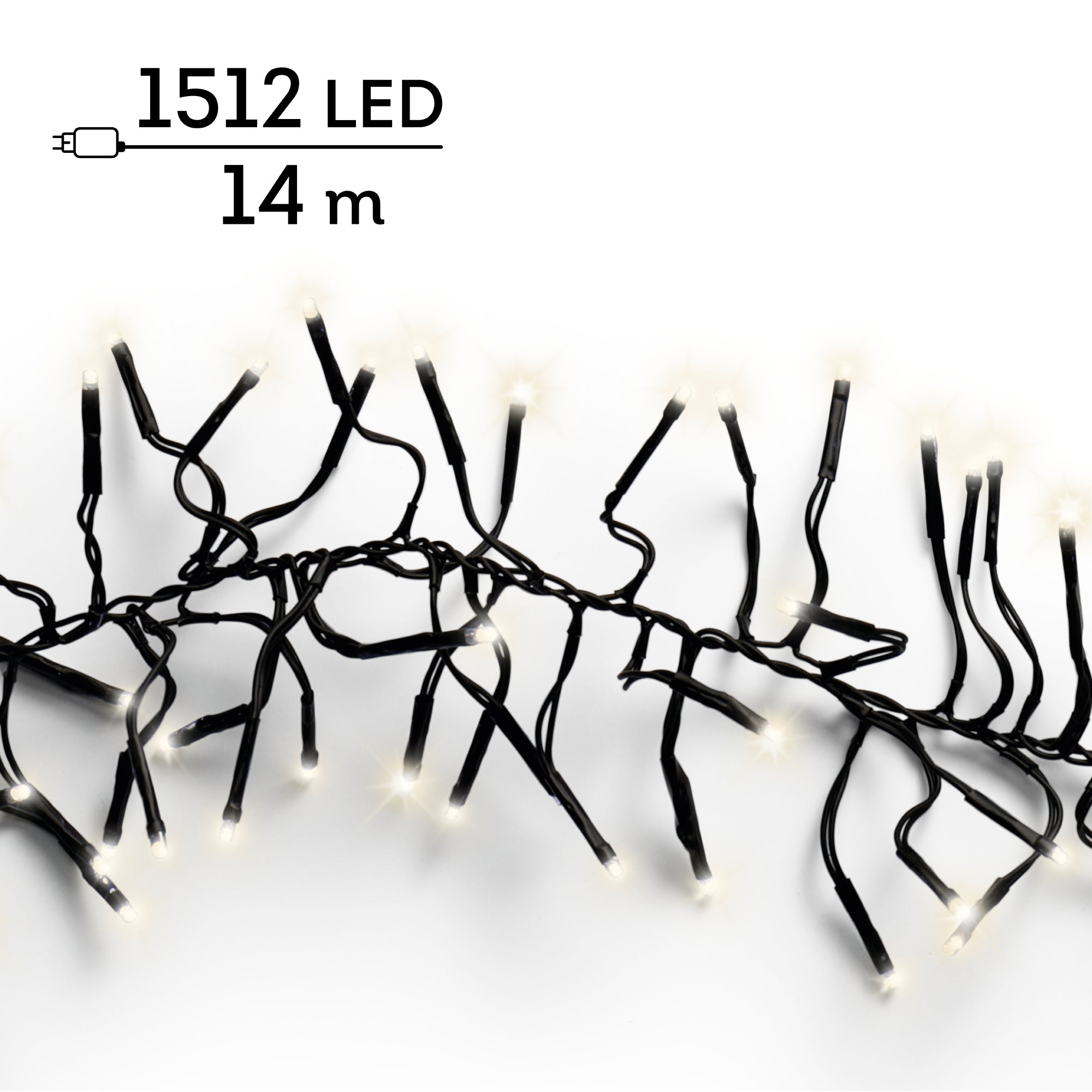 Luci Natale Cluster 1512 Led Luce Calda