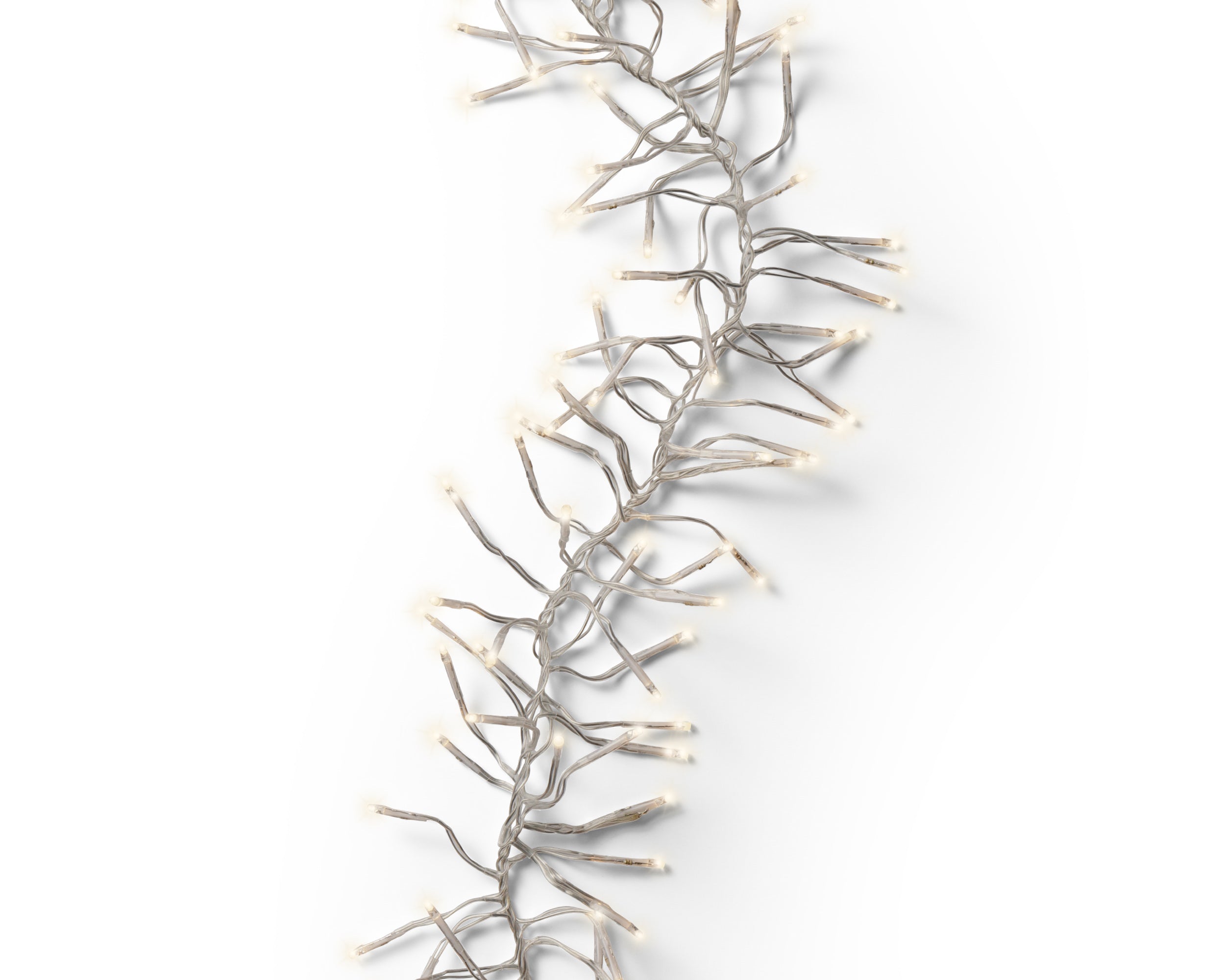 Luci Natale Cluster 1512 Led Luce Calda Cavo Trasparente