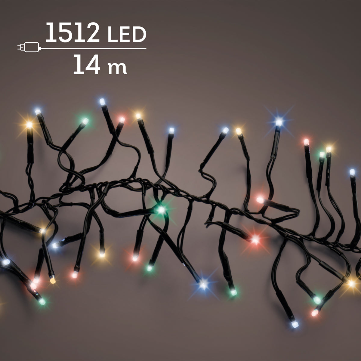 Luci Natale Cluster 1512 Led Multicolor