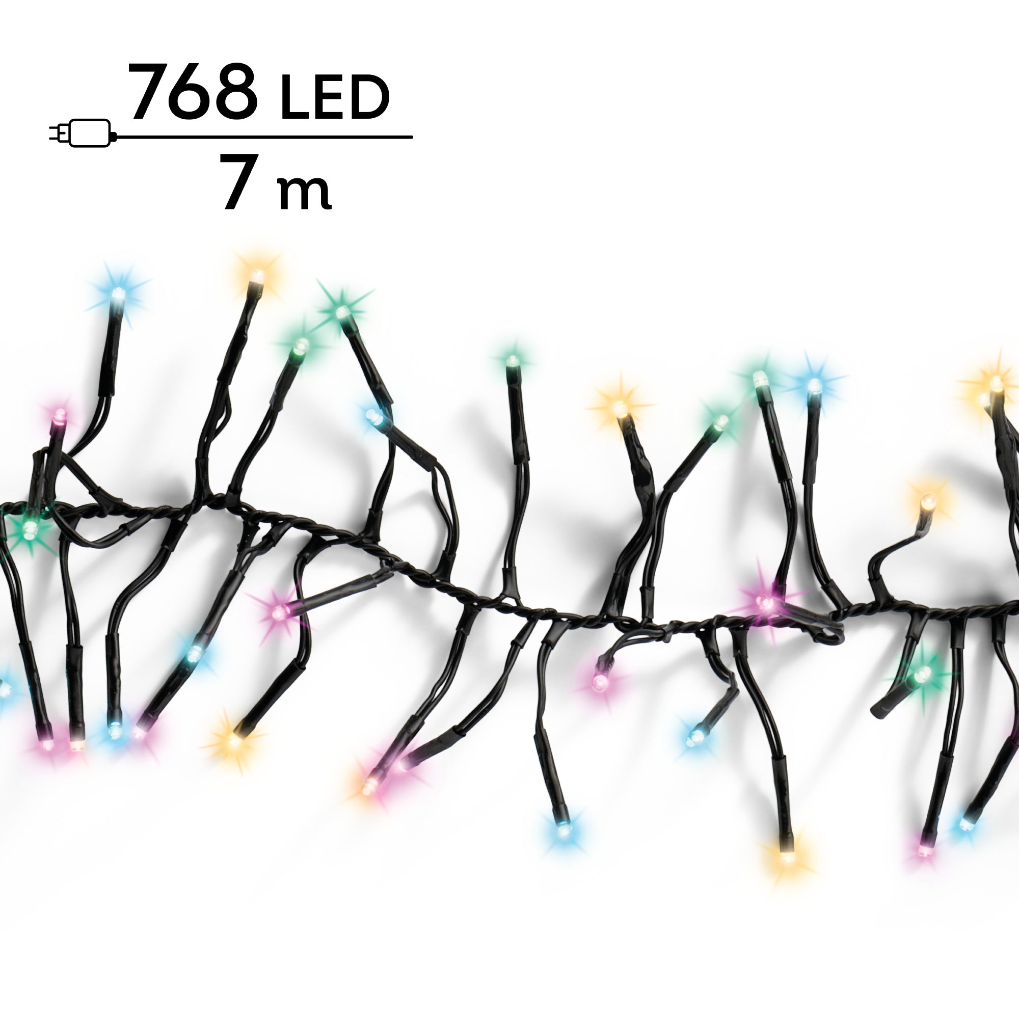 Luci Di Natale Cluster 768 Led 700 Cm Multicolor Special