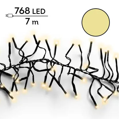 Luci Natale Cluster 768 Led Oro Soft